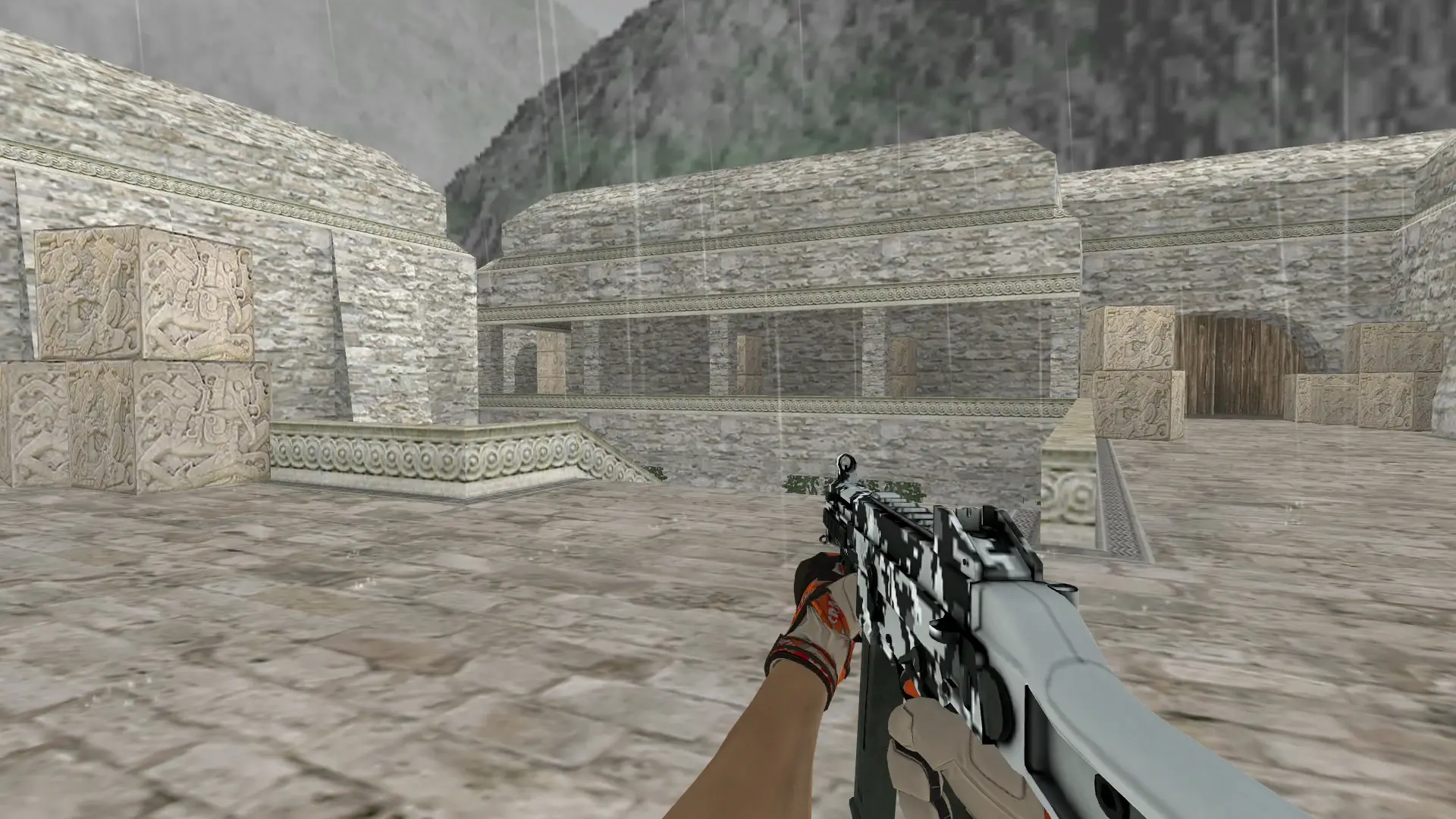 UMP-45 — Moto Gloves POW! Pack — de_aztec (first person)