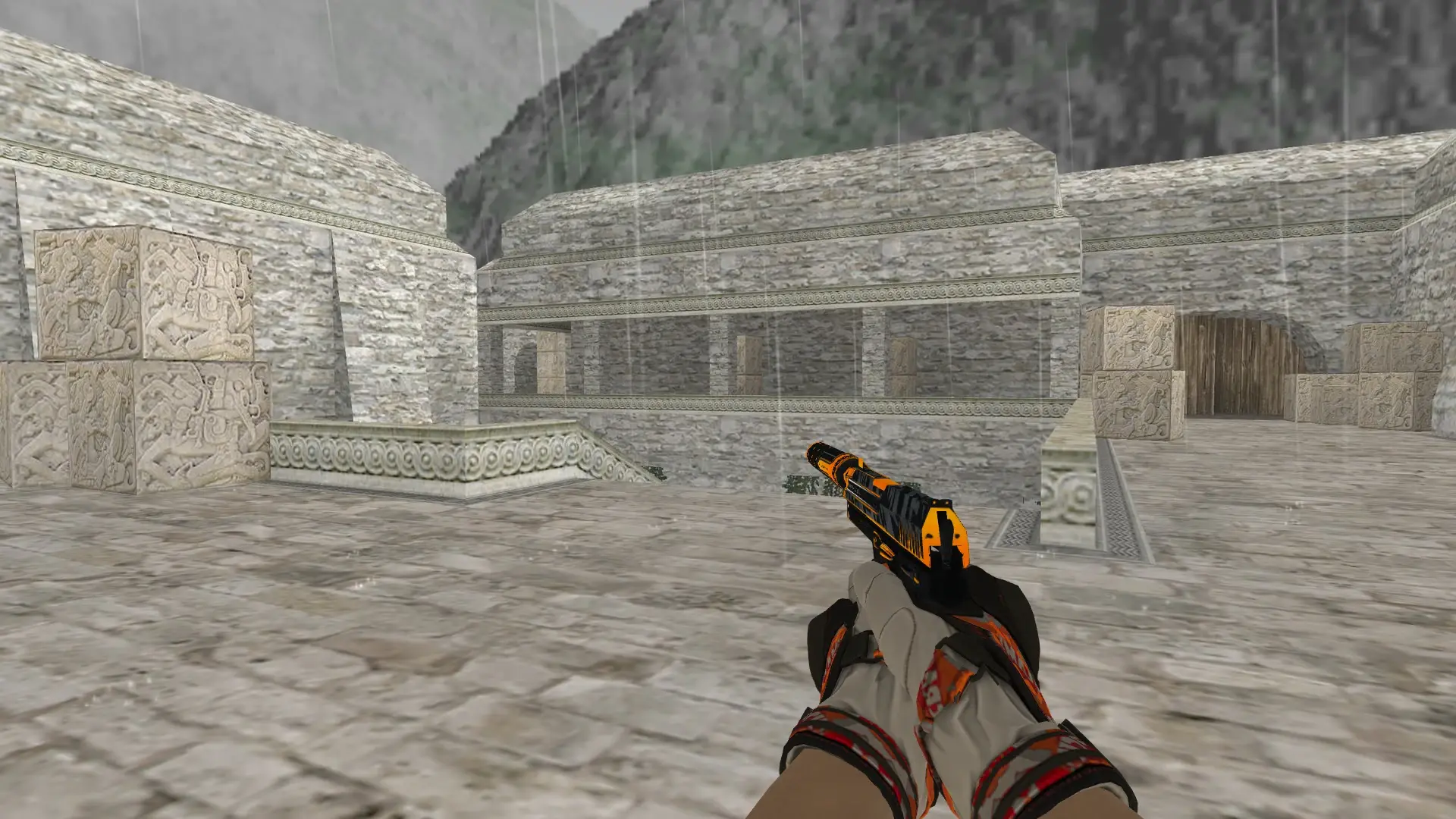 USP — Moto Gloves POW! Pack — de_aztec (first person)