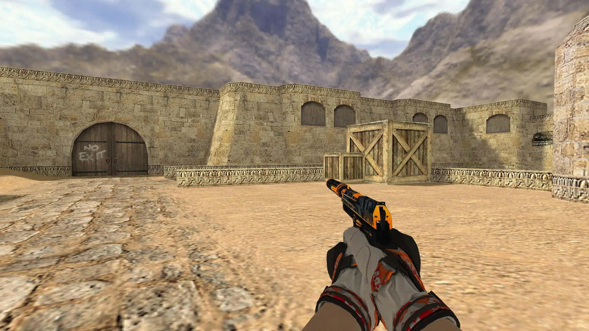 USP — Moto Gloves POW! Pack — de_dust2 (first person)