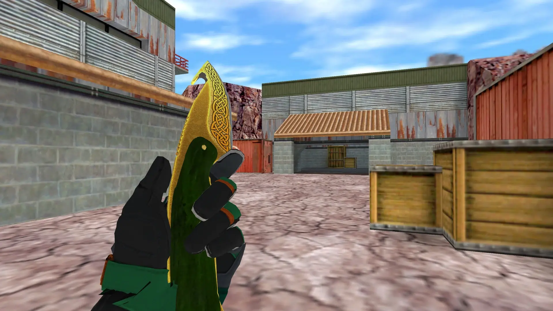 Gut Knife Lore — Moto Gloves Turtle Pack — de_nuke (first person)