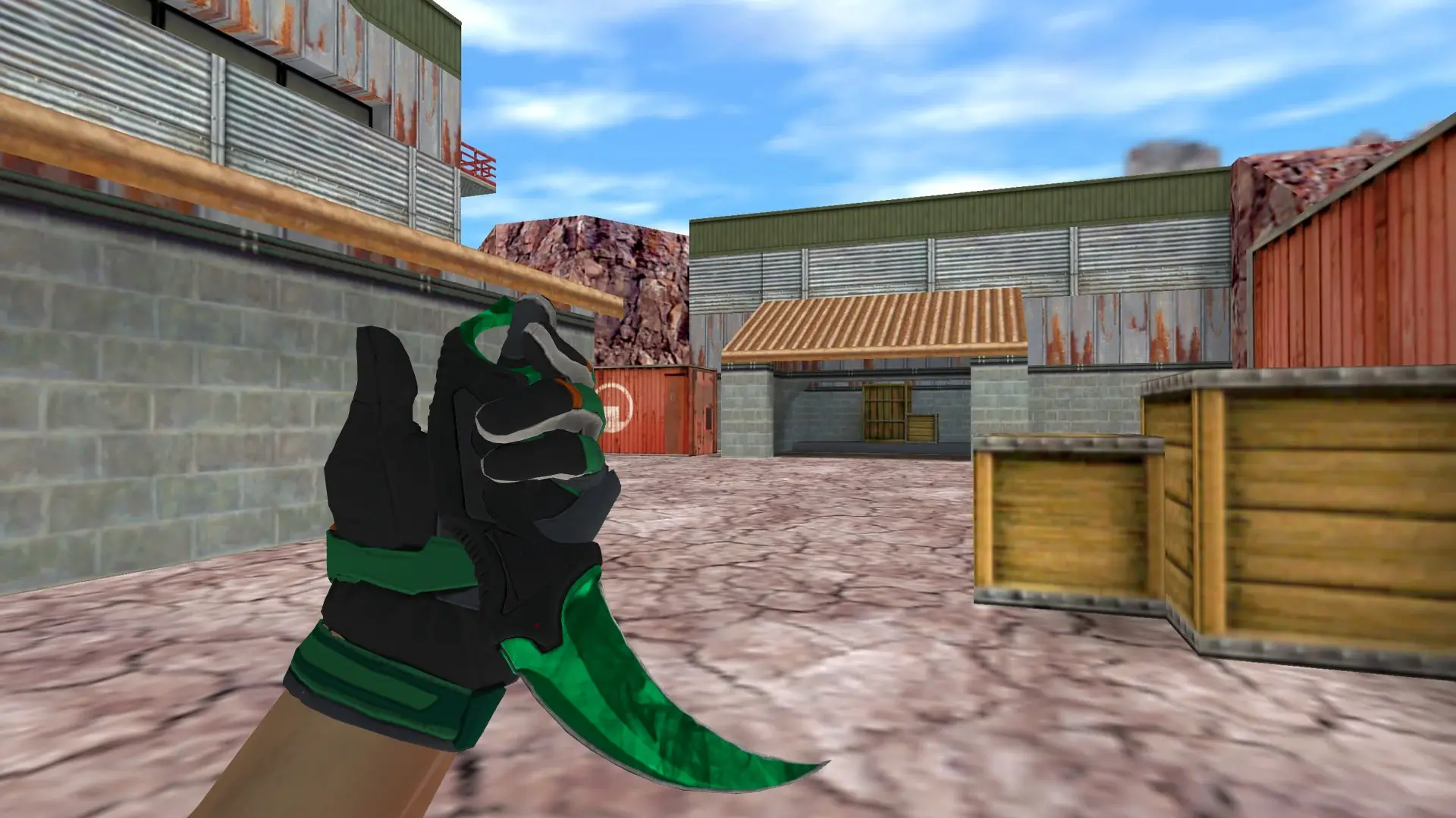 Karambit Emerald — Moto Gloves Turtle Pack — de_nuke (first person)