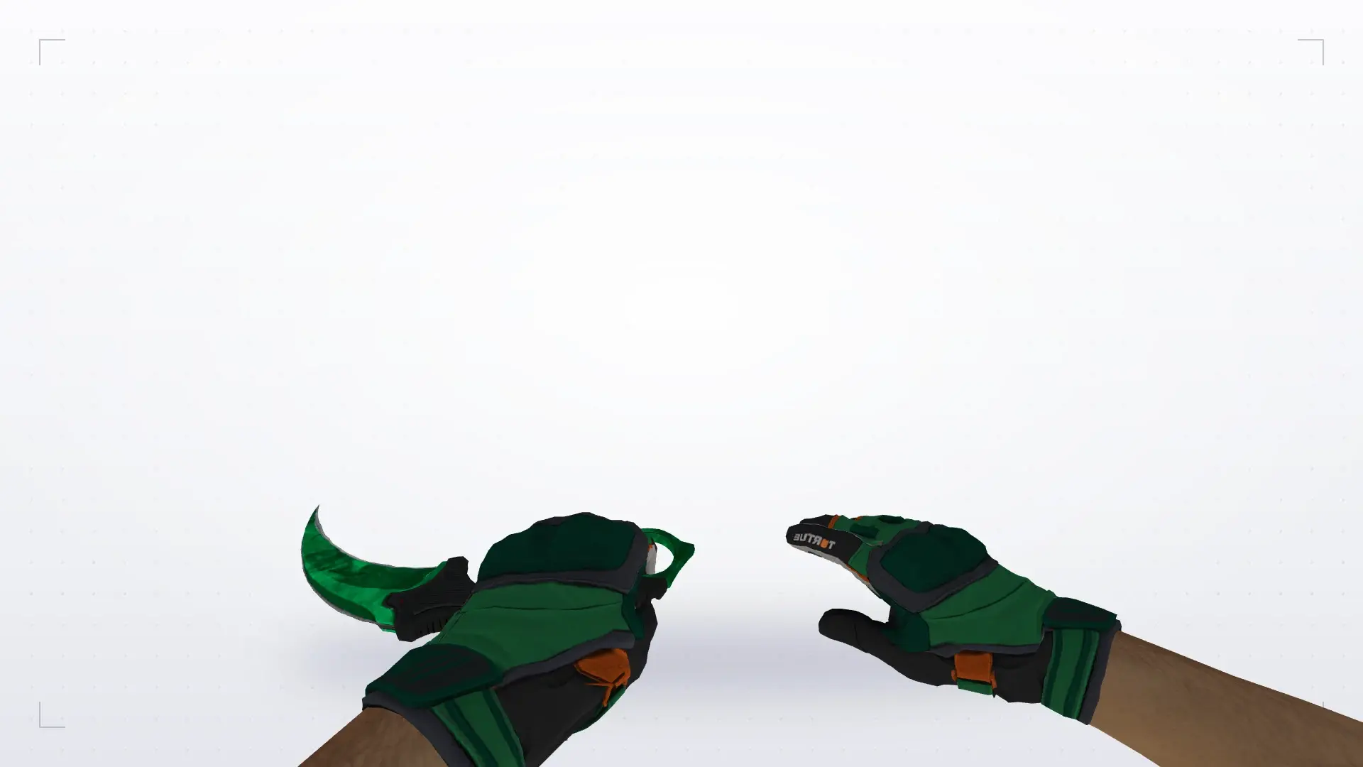 Karambit Emerald — Moto Gloves Turtle Pack — first person