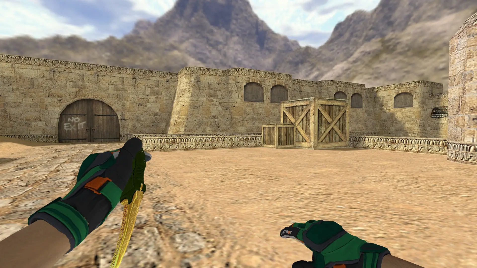 Karambit Lore — Moto Gloves Turtle Pack — de_dust2 (first person)