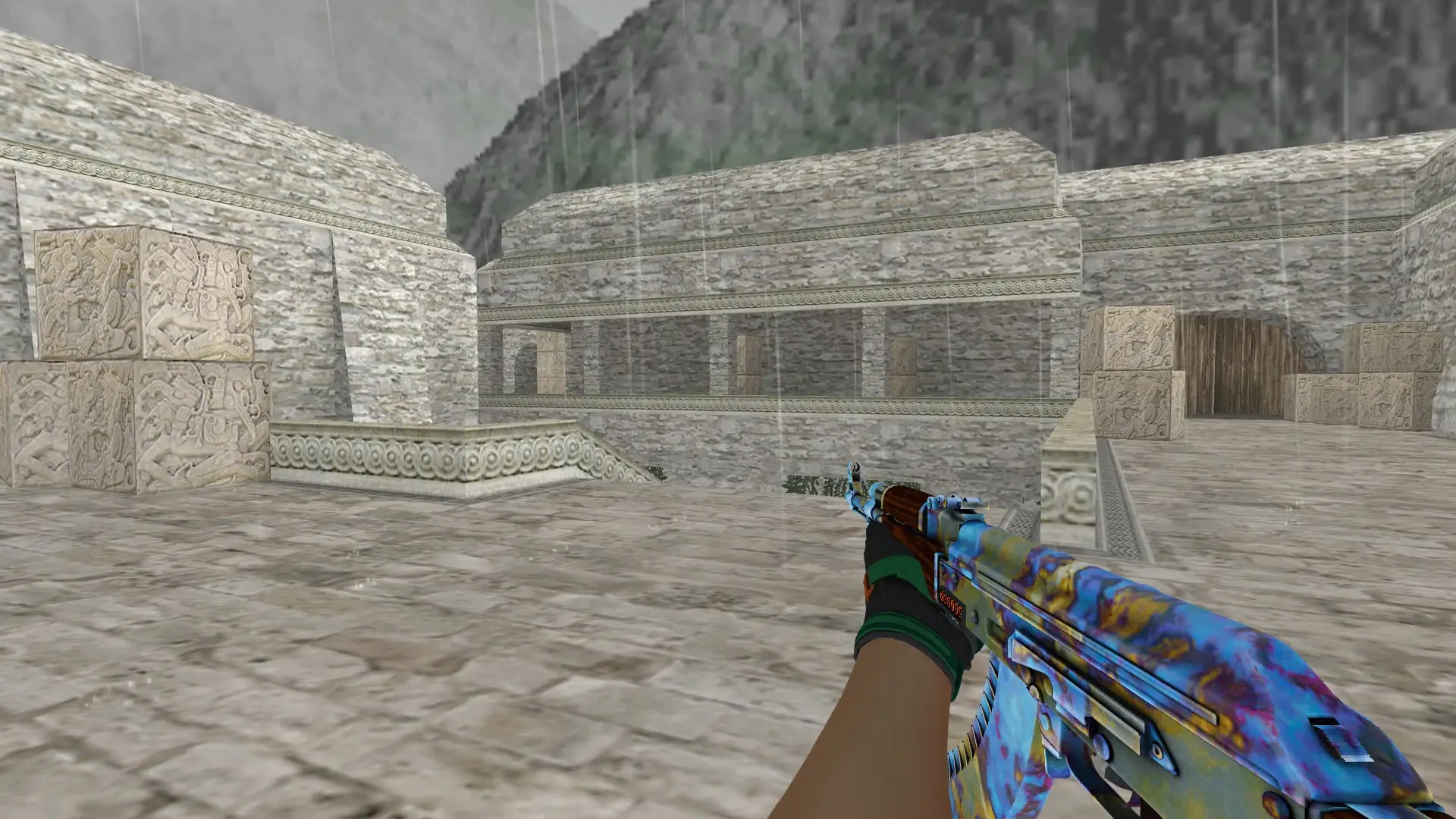 AK-47 — Moto Gloves Turtle Pack — de_aztec (first person)