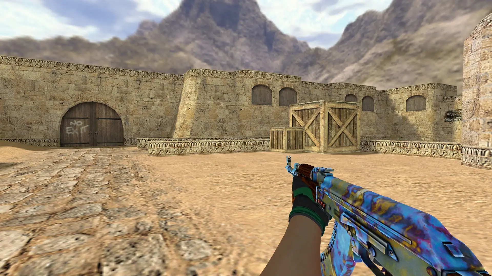 AK-47 — Moto Gloves Turtle Pack — de_dust2 (first person)