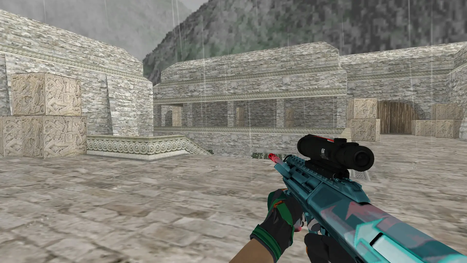AUG — Moto Gloves Turtle Pack — de_aztec (first person)