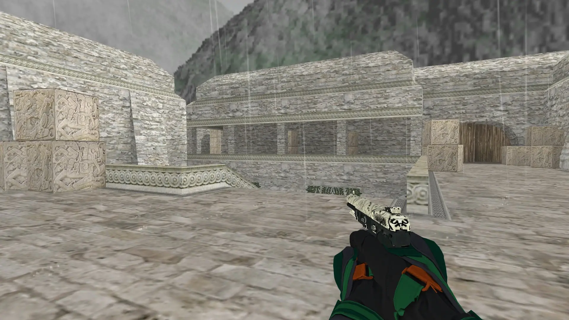 Five-SeveN — Moto Gloves Turtle Pack — de_aztec (first person)