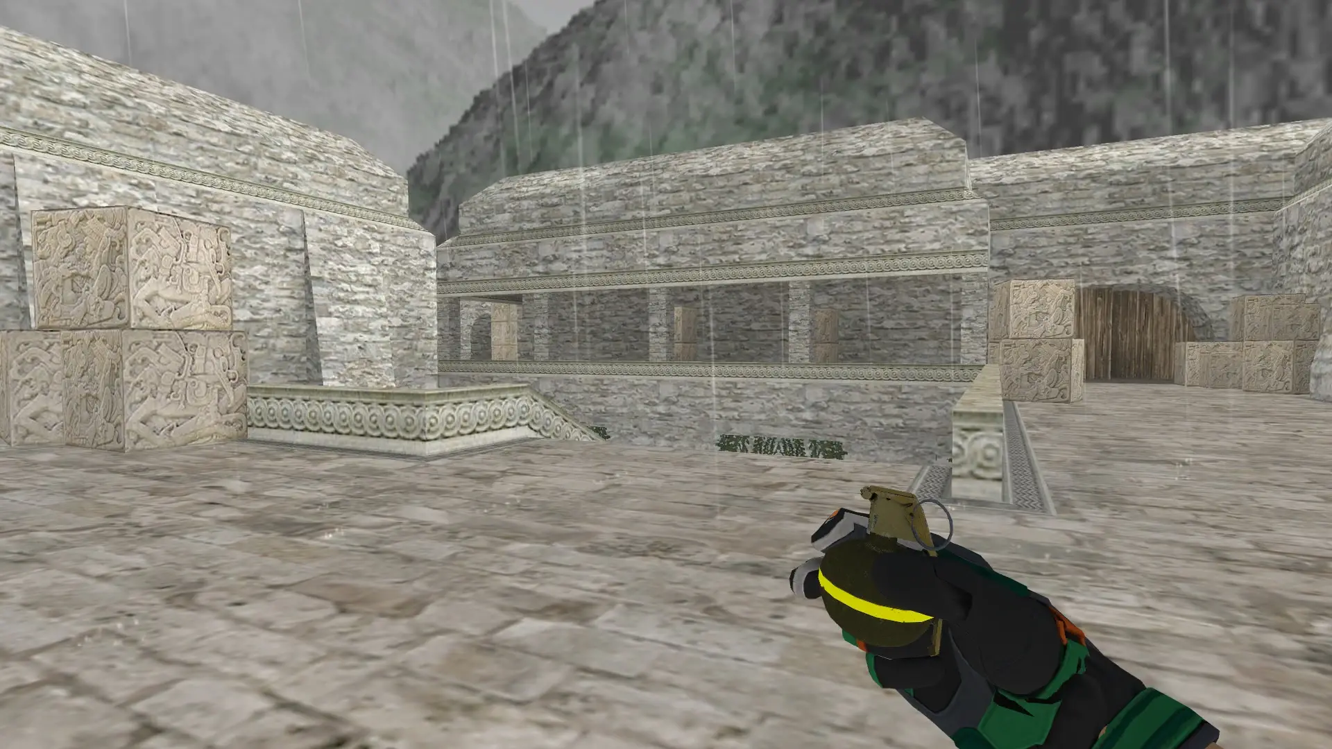 HE Grenade — Moto Gloves Turtle Pack — de_aztec (first person)