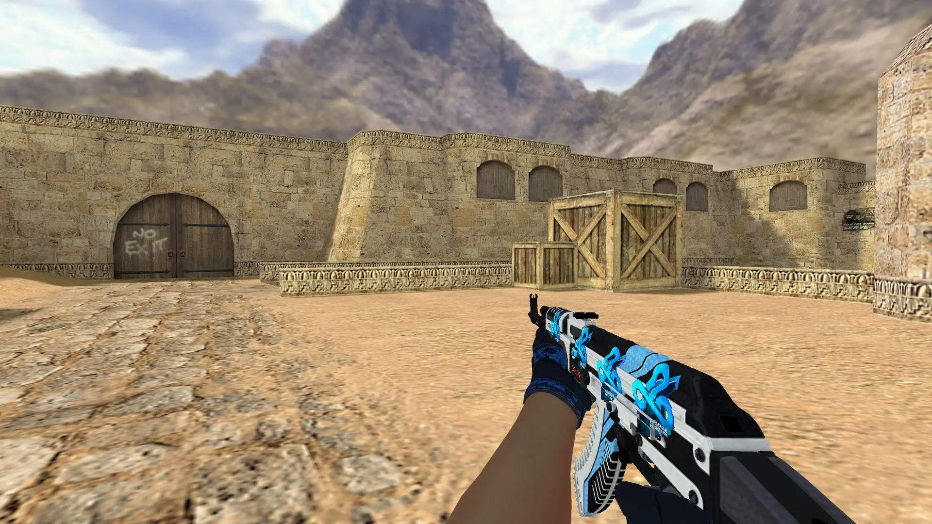 AK-47 — Moto Gloves Weapon Pack — de_dust2 (first person)