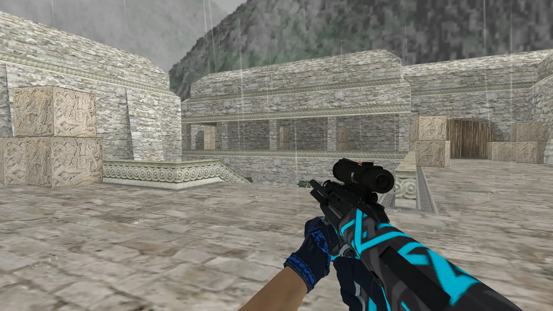 AUG — Moto Gloves Weapon Pack — de_aztec (first person)