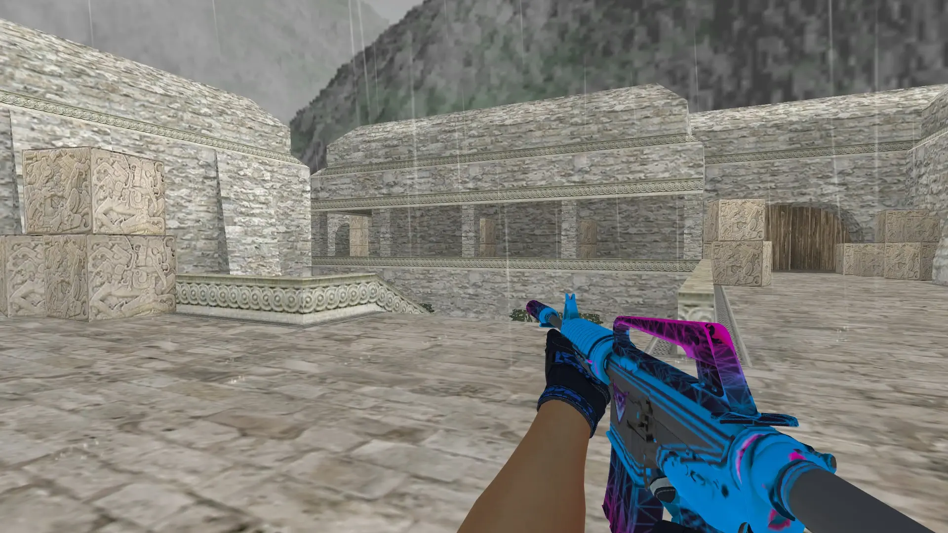 M4A1 — Moto Gloves Weapon Pack — de_aztec (first person)