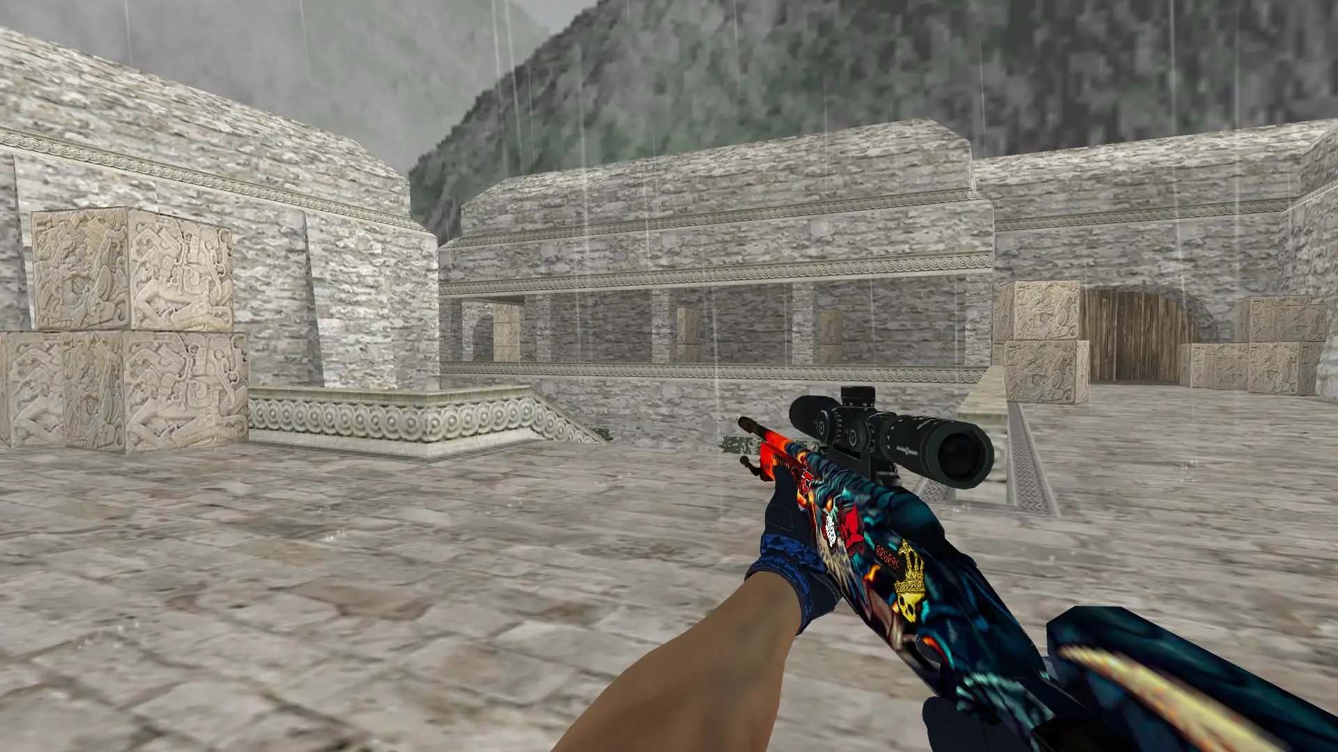 Scout — Moto Gloves Weapon Pack — de_aztec (first person)