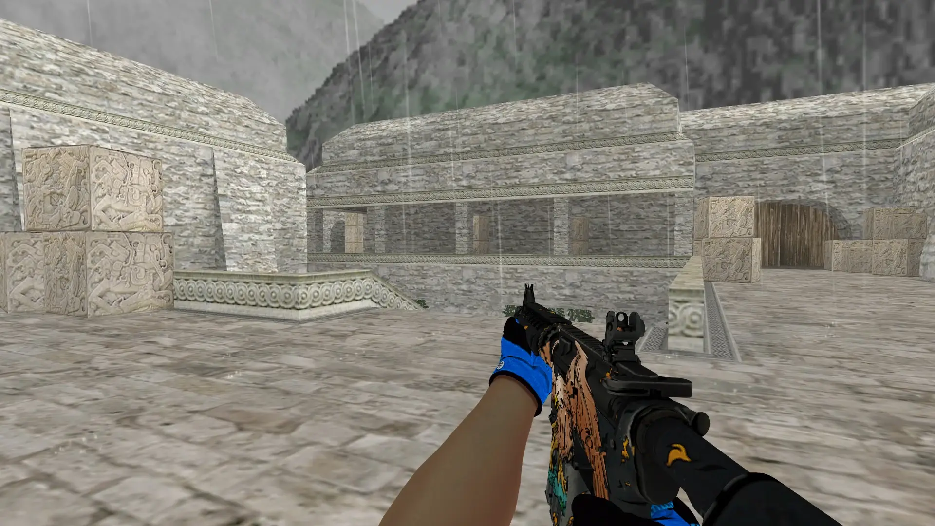 M4A1 — Pandora's Box Gloves Pack — de_aztec (first person)