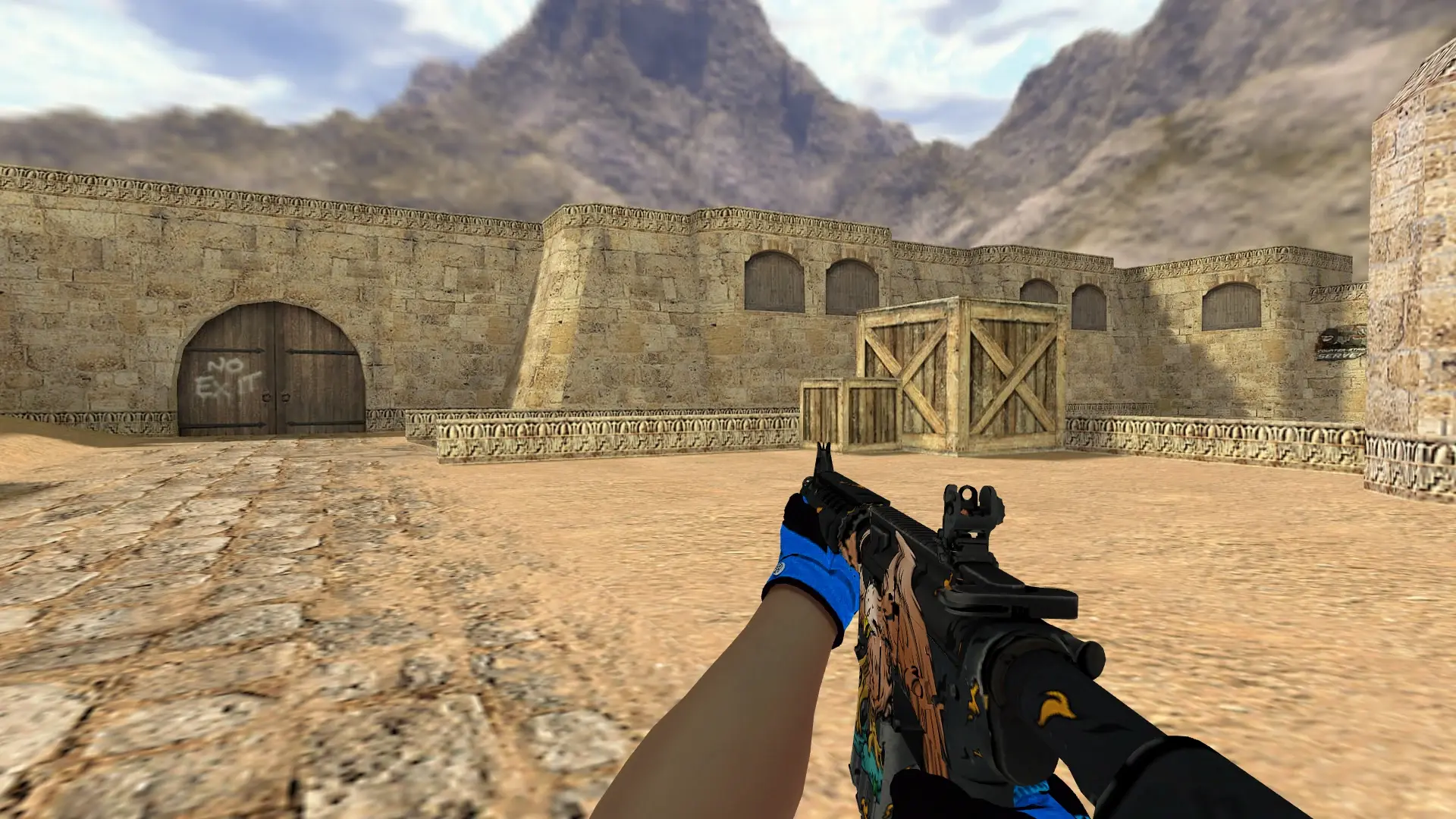 M4A1 — Pandora's Box Gloves Pack — de_dust2 (first person)