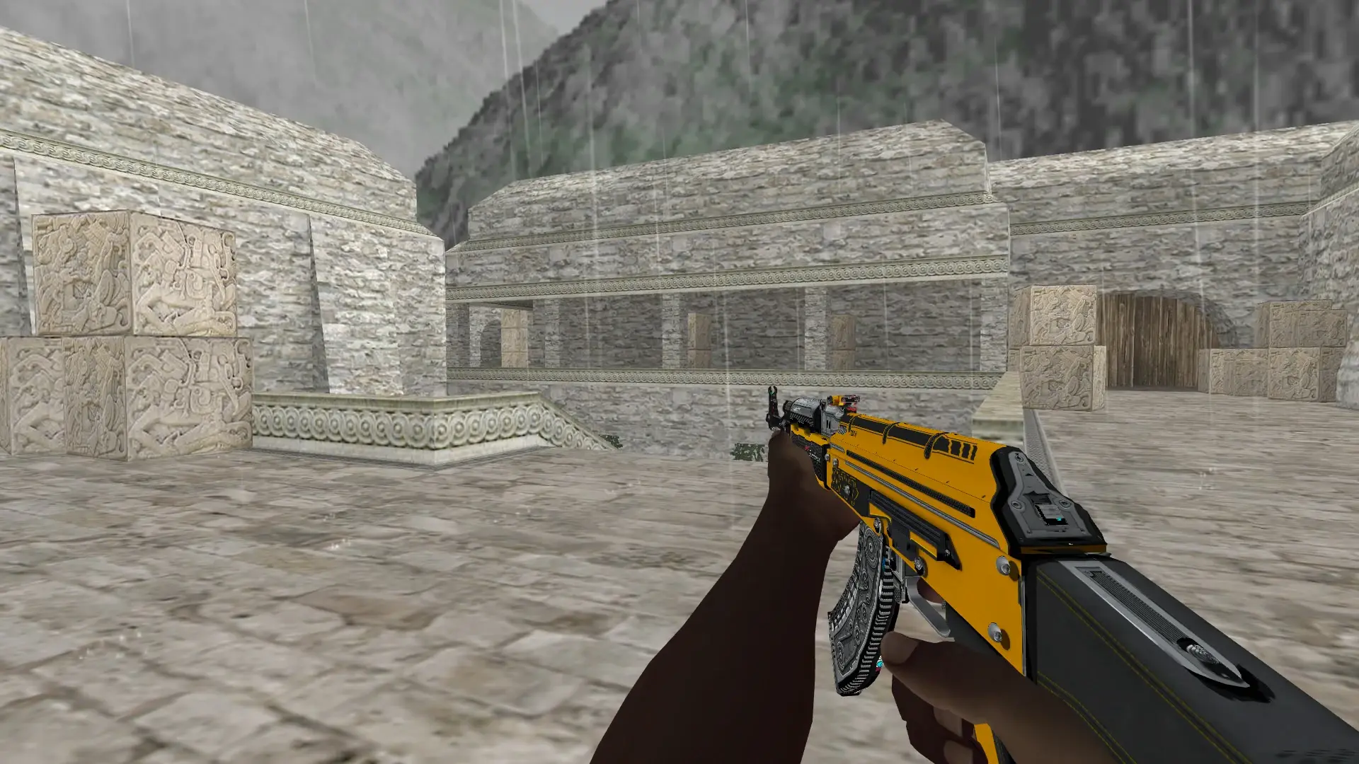 AK-47 — Pirate Hands Weapon Pack — de_aztec (first person)