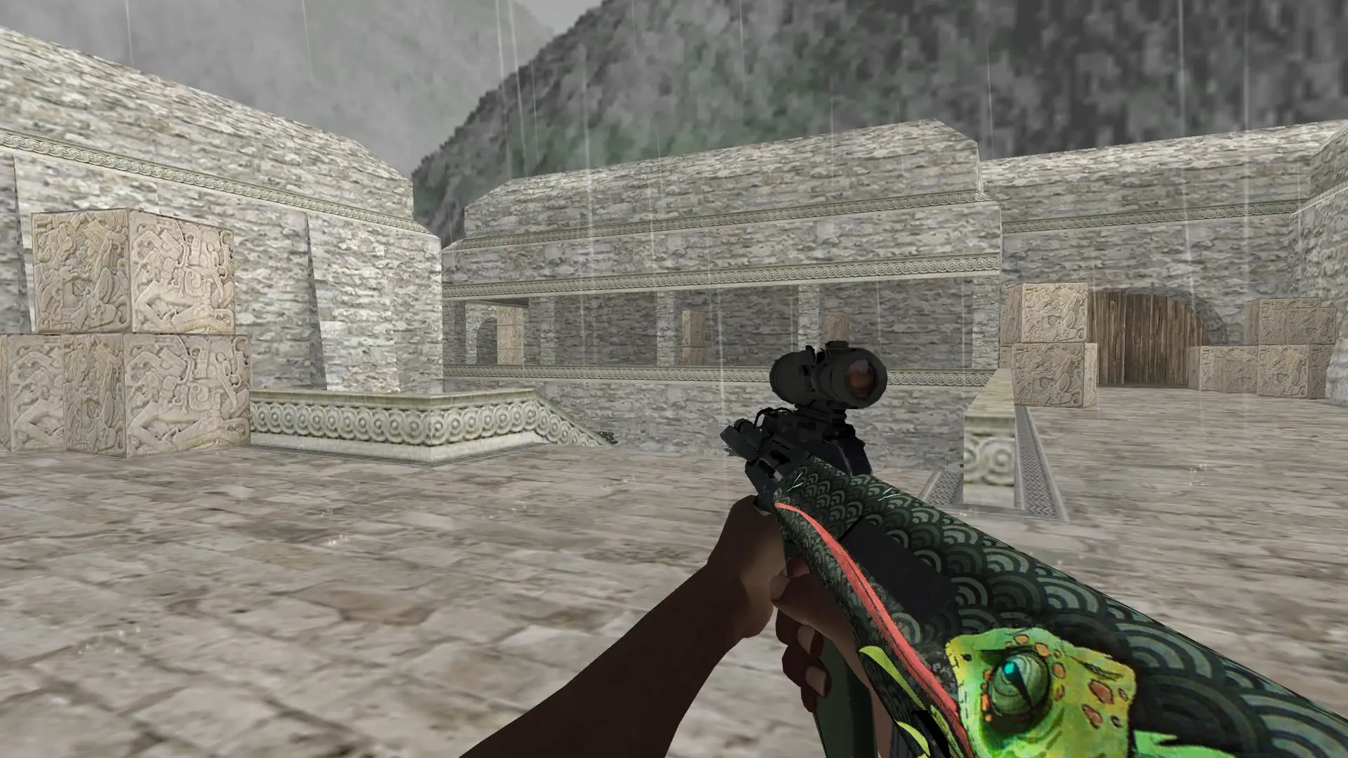 AUG — Pirate Hands Weapon Pack — de_aztec (first person)