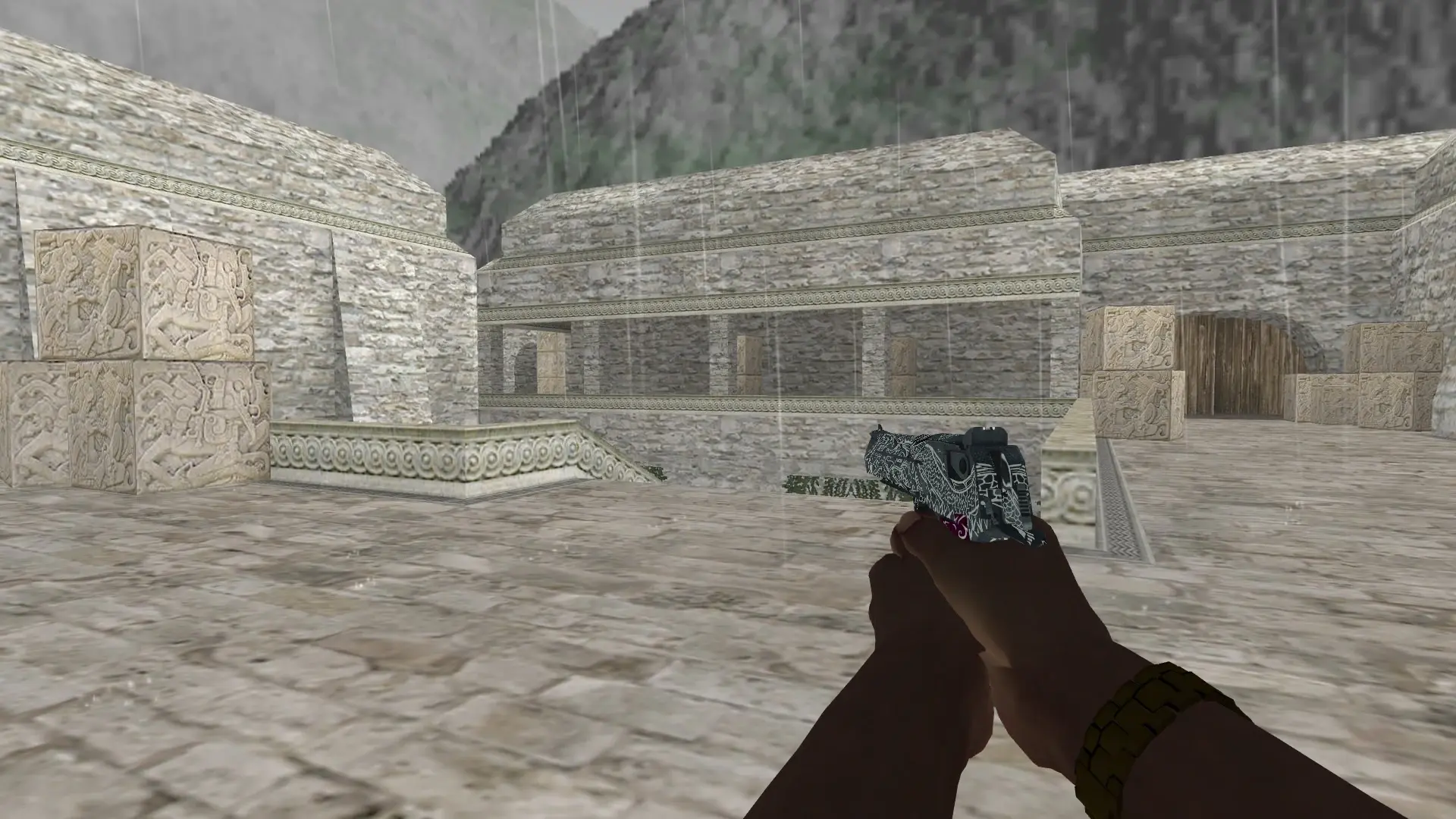 Desert Eagle — Pirate Hands Weapon Pack — de_aztec (first person)
