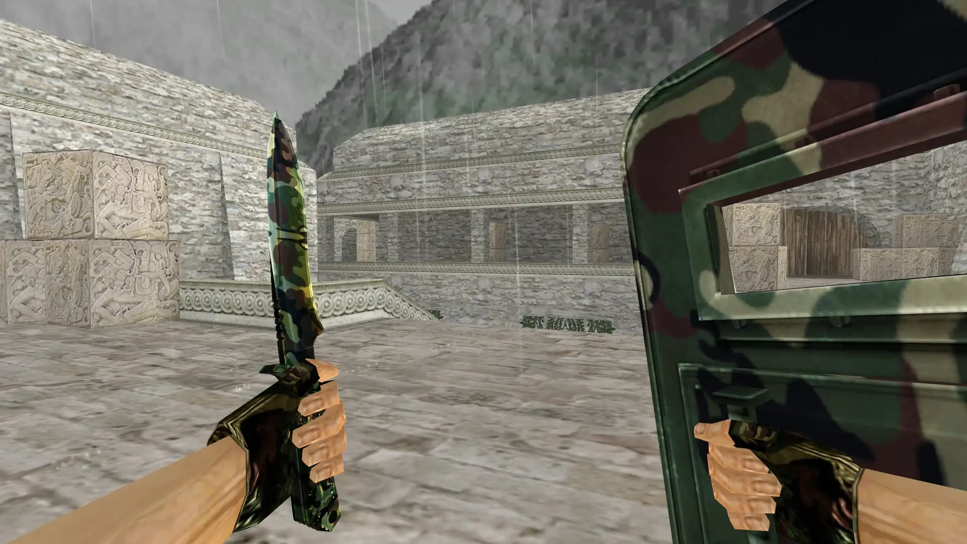SHIELD_KNIFE: Camo Weapon Pack — de_aztec (first person)