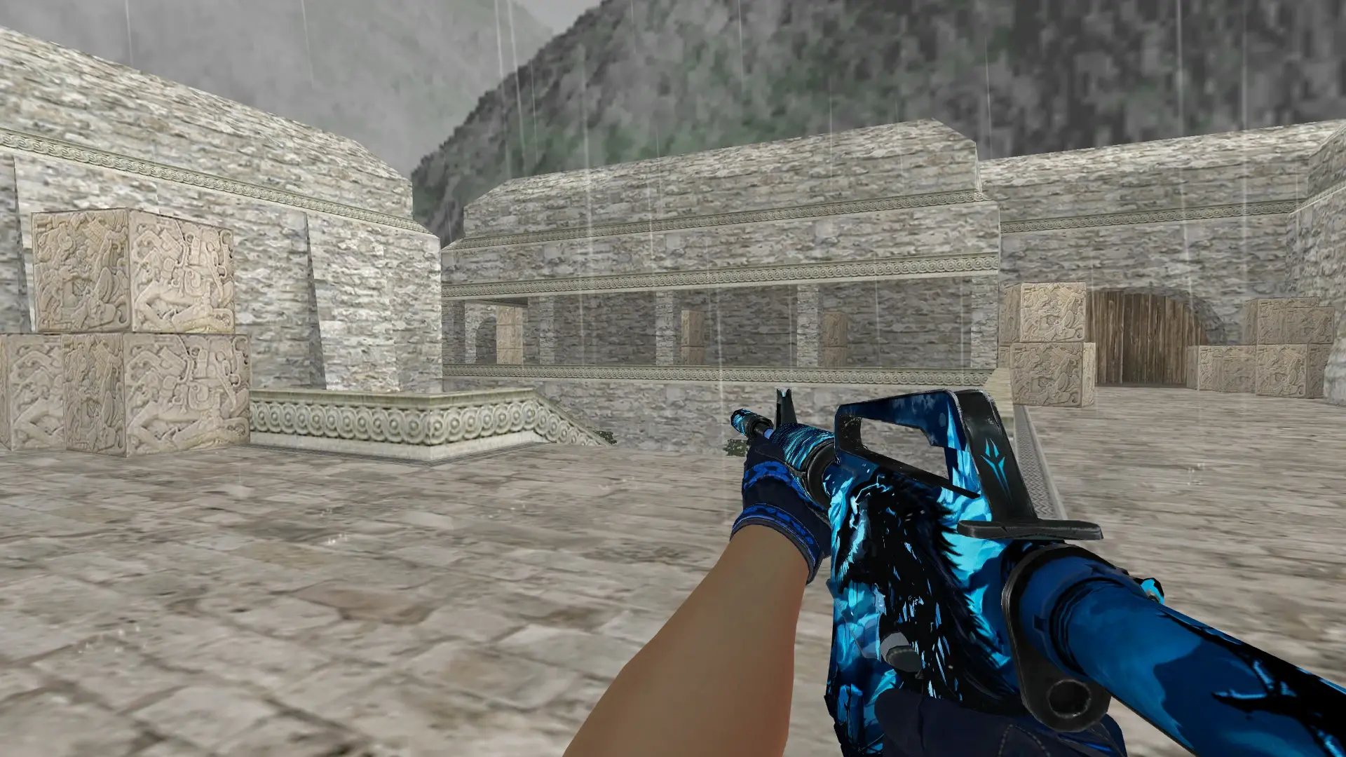 M4A1 — Polygon Moto Gloves Weapon Pack — de_aztec (first person)
