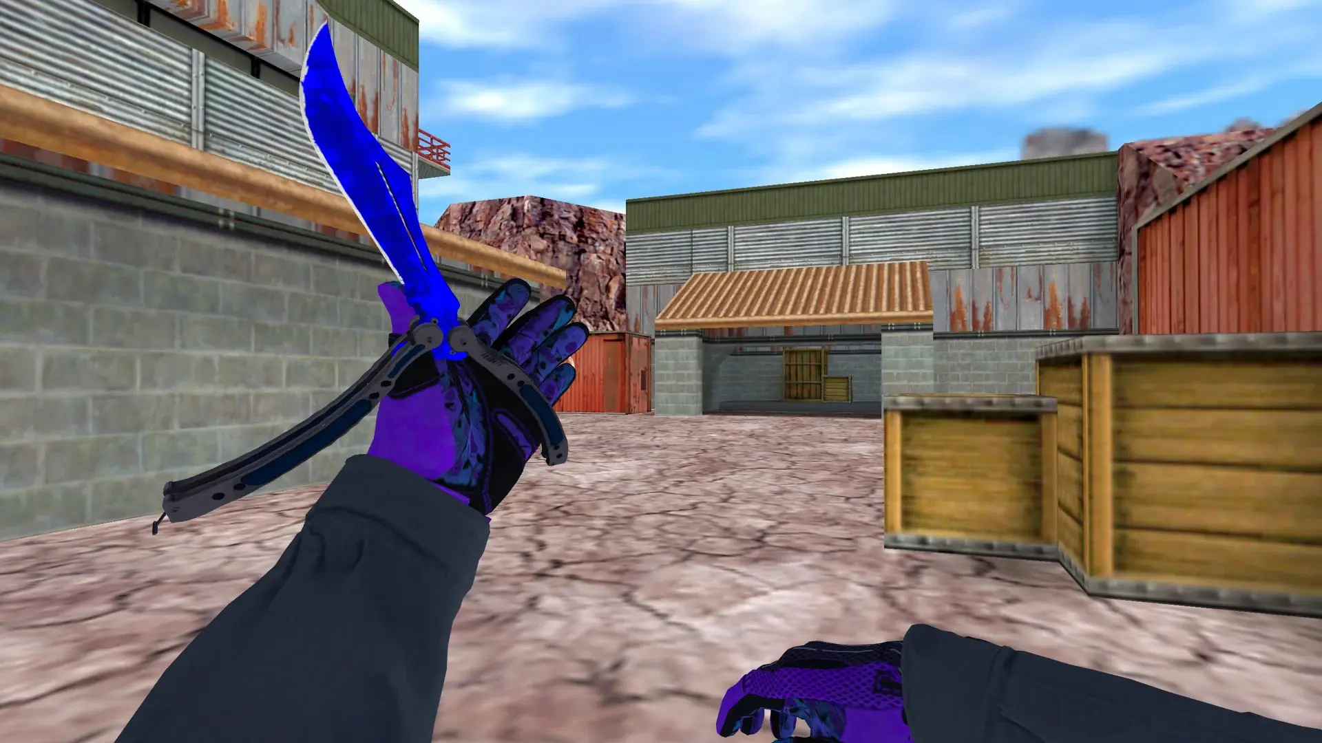 Butterfly Doppler (Supphire): Pandora's Box Sport Gloves (CT) — de_nuke (first person)