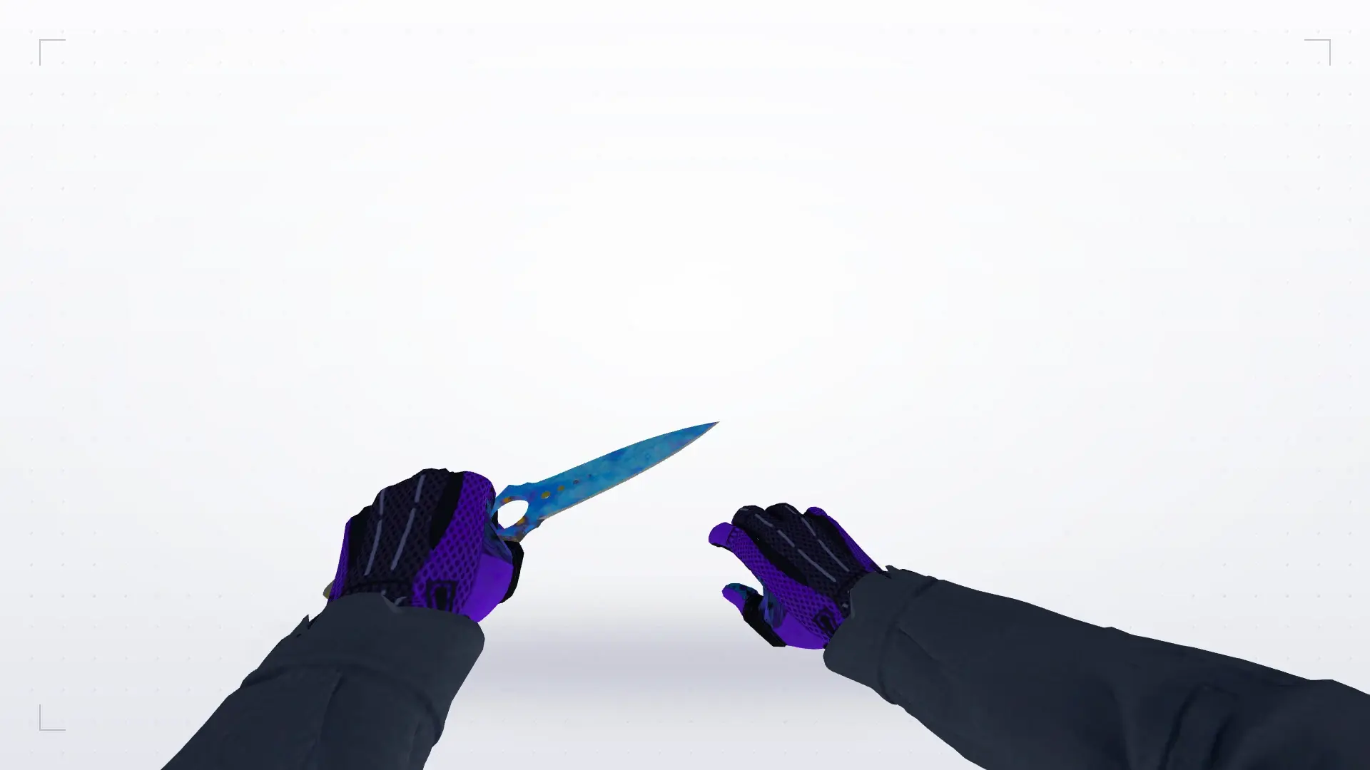 Skeleton Knife Case Hardened (403 Blue Gem): Pandora's Box Sport Gloves (CT) — first person