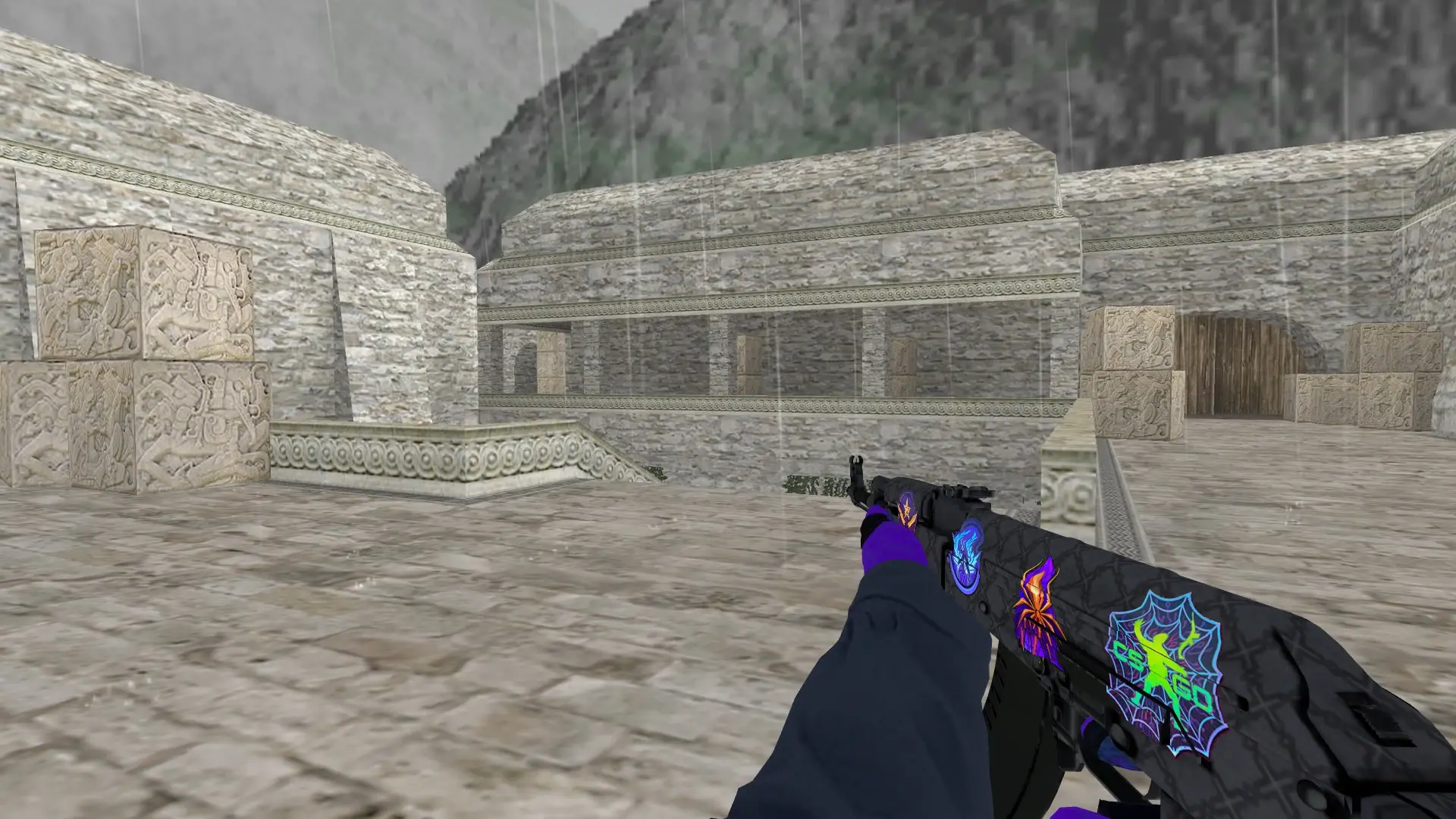 AK-47: Pandora's Box Sport Gloves (CT) — de_aztec (first person)