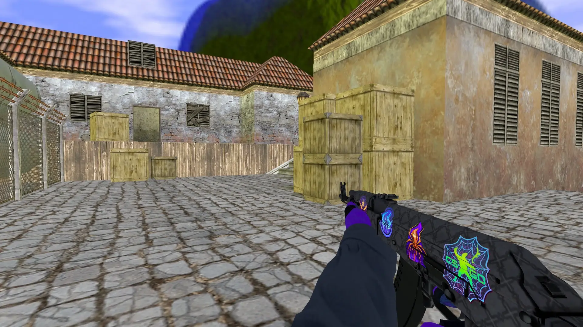 AK-47: Pandora's Box Sport Gloves (CT) — de_inferno (first person)
