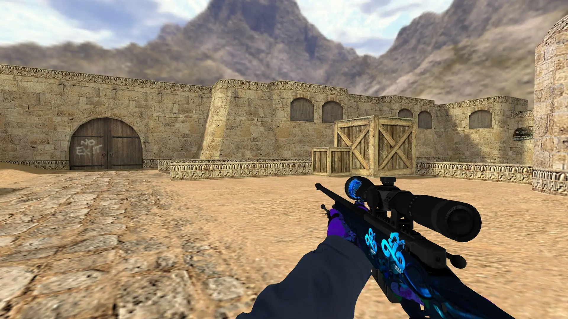 AWP: Pandora's Box Sport Gloves (CT) — de_dust2 (first person)
