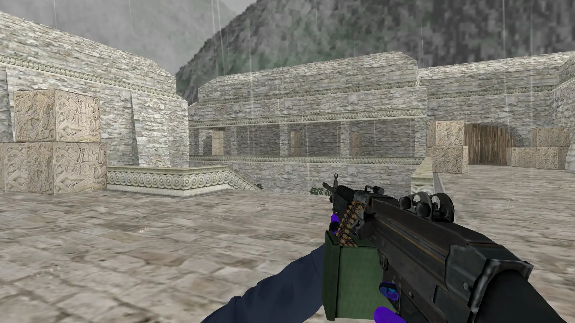 M249: Pandora's Box Sport Gloves (CT) — de_aztec (first person)