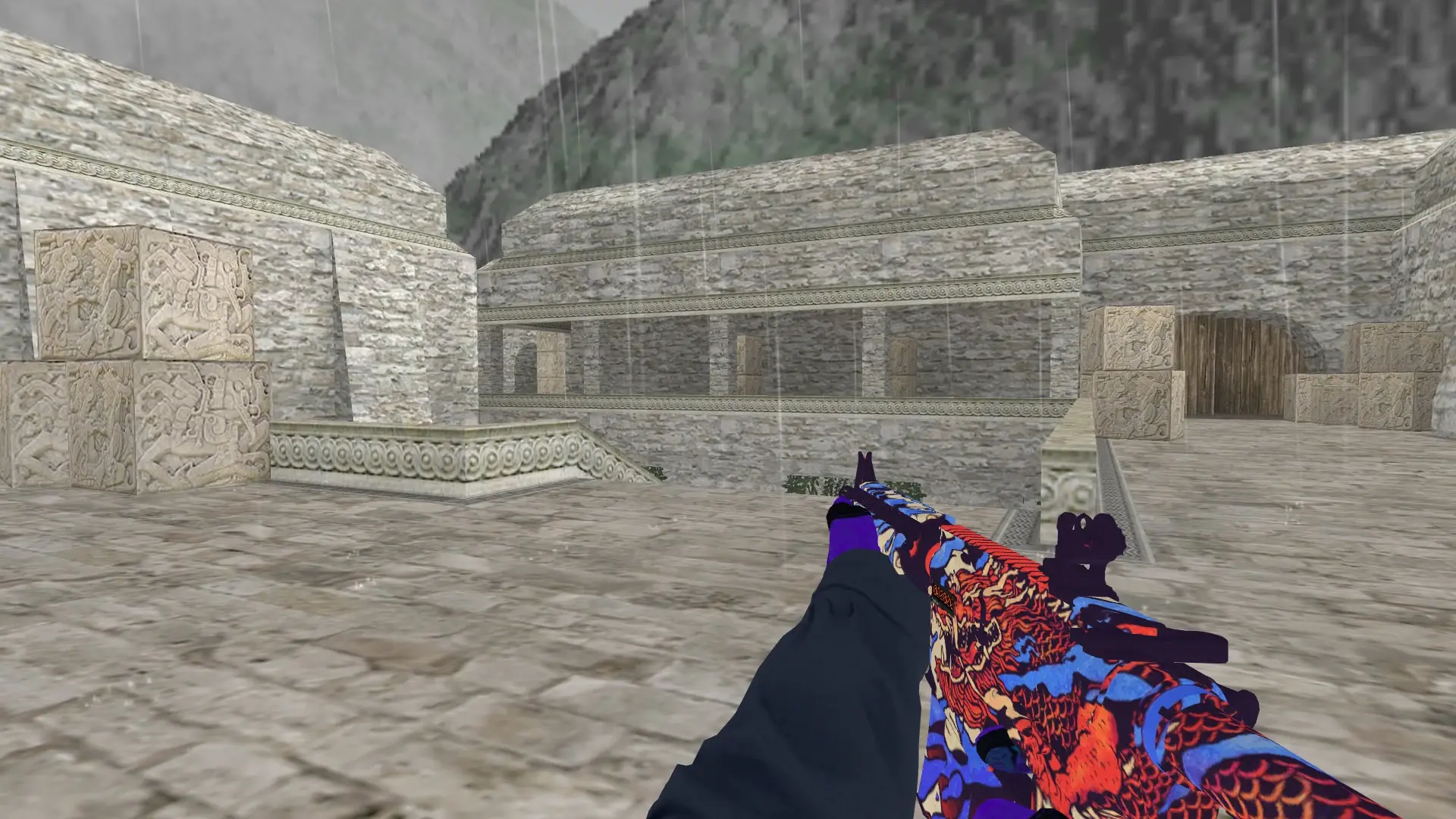 M4A1: Pandora's Box Sport Gloves (CT) — de_aztec (first person)