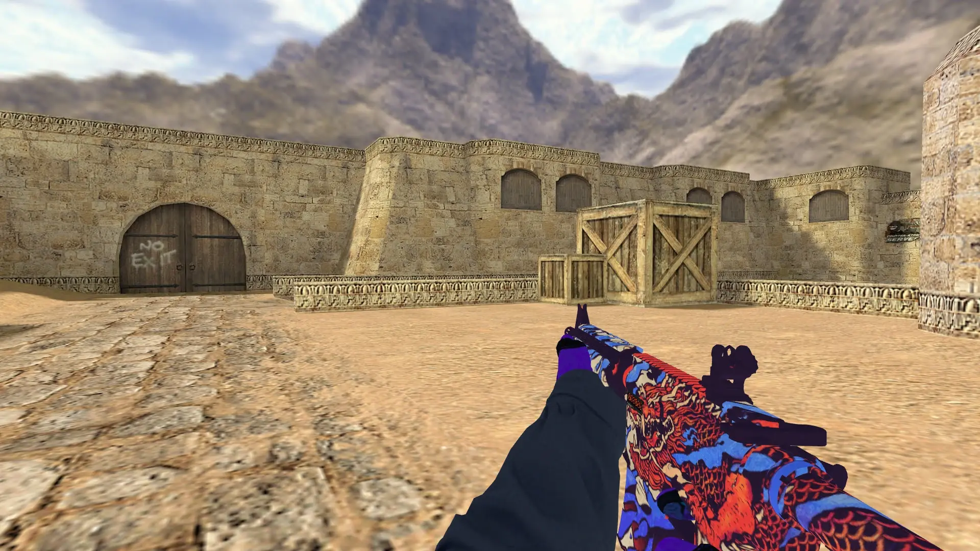 M4A1: Pandora's Box Sport Gloves (CT) — de_dust2 (first person)