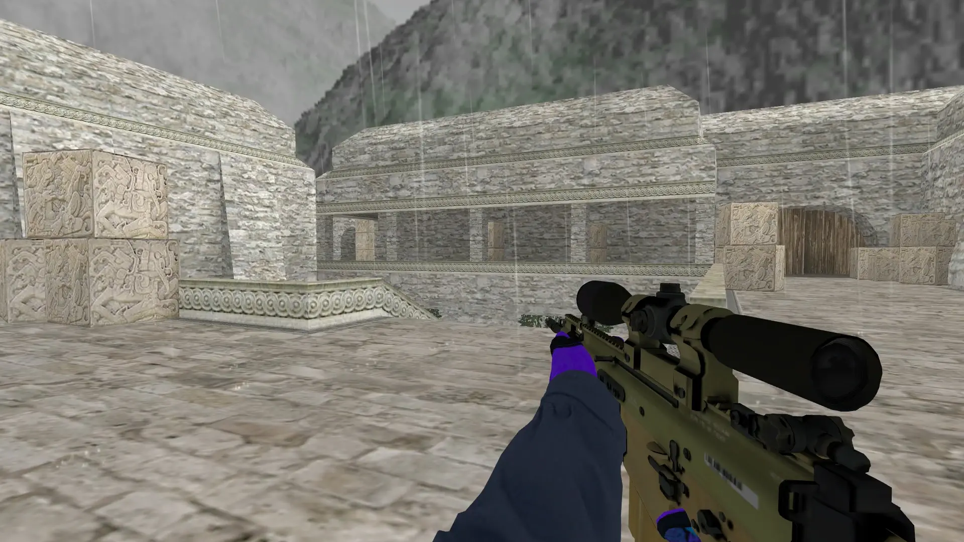 SG550: Pandora's Box Sport Gloves (CT) — de_aztec (first person)