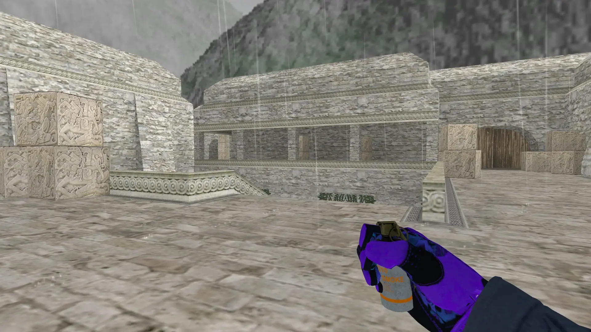 Smoke Grenade: Pandora's Box Sport Gloves (CT) — de_aztec (first person)
