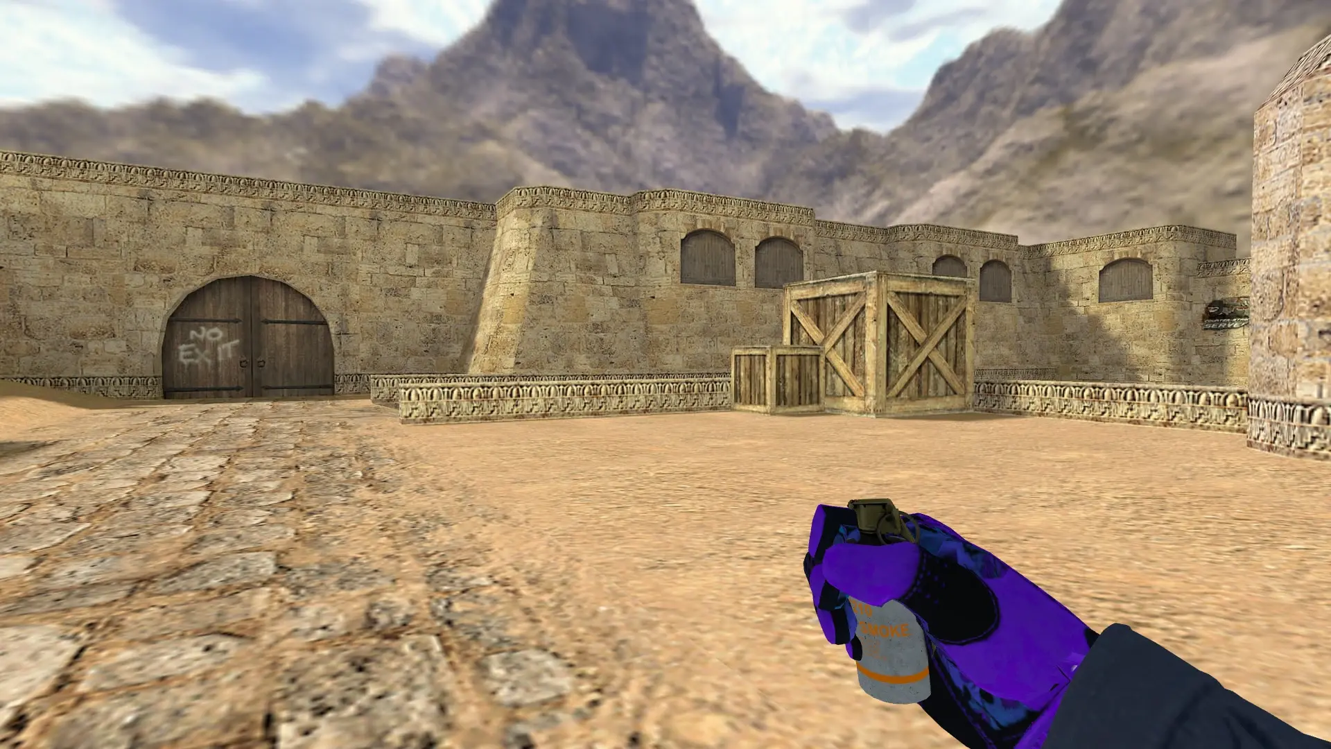 Smoke Grenade: Pandora's Box Sport Gloves (CT) — de_dust2 (first person)