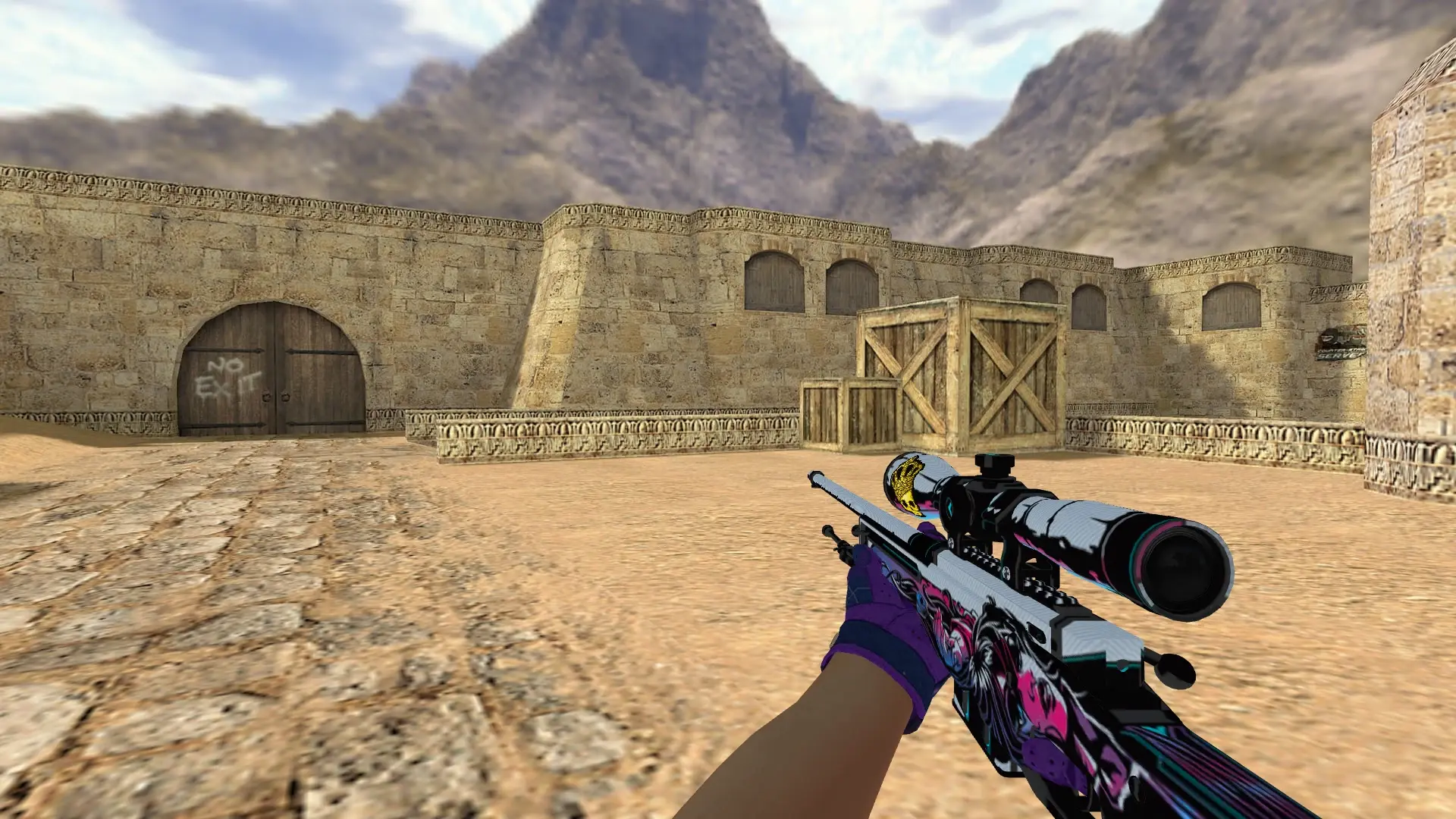 AWP: Imperial Plaid Driver Gloves — de_dust2 (first person)