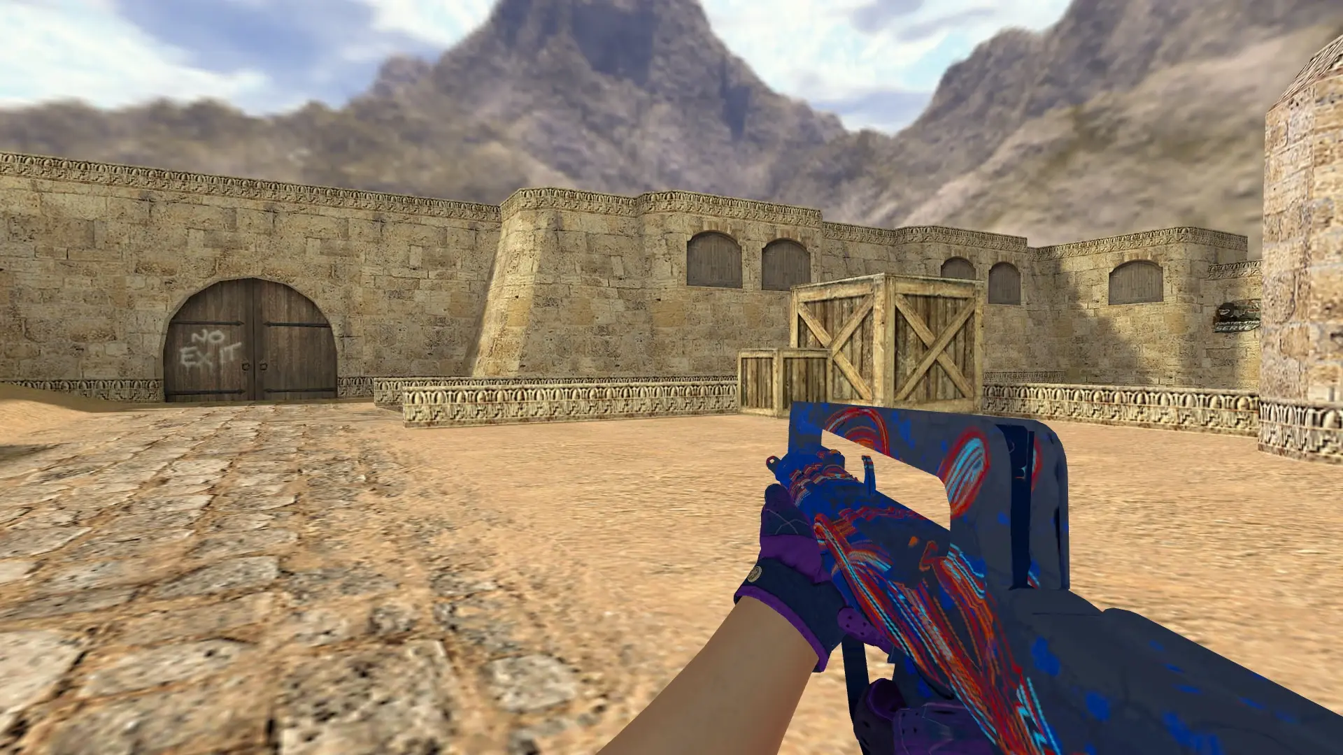 FAMAS: Imperial Plaid Driver Gloves — de_dust2 (first person)
