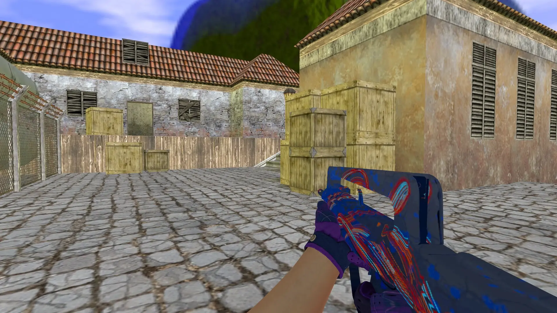 FAMAS: Imperial Plaid Driver Gloves — de_inferno (first person)