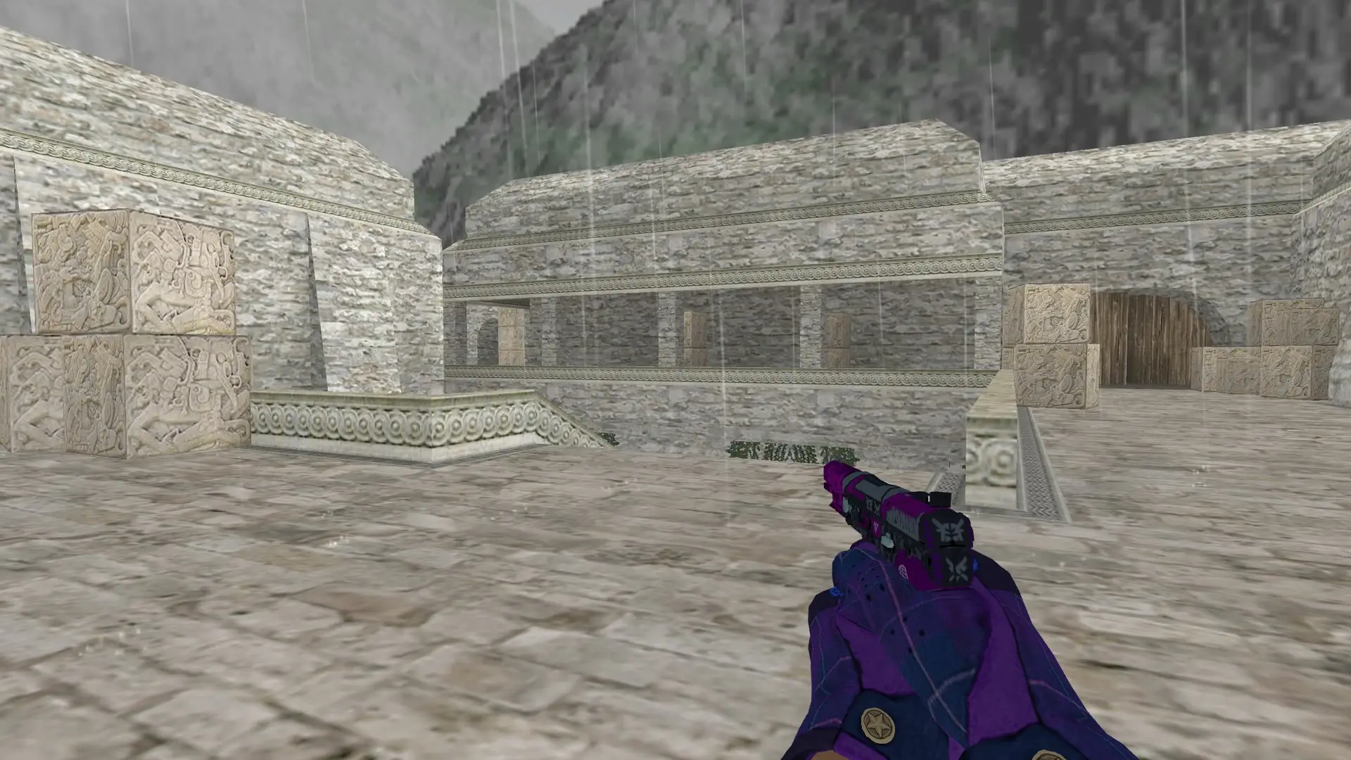 Five-SeveN: Imperial Plaid Driver Gloves — de_aztec (first person)