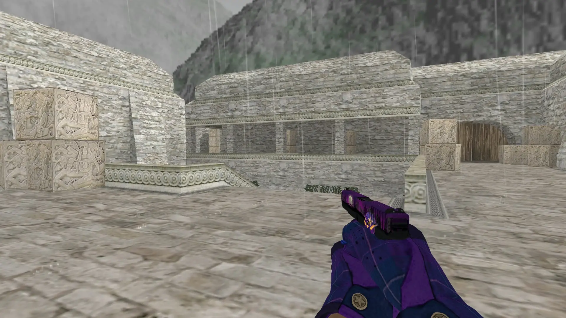 Glock-18: Imperial Plaid Driver Gloves — de_aztec (first person)