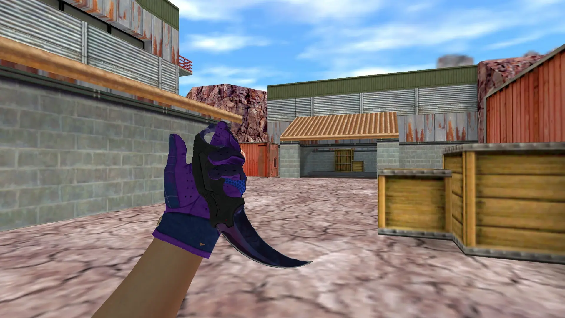 Knife: Imperial Plaid Driver Gloves — de_nuke (first person)