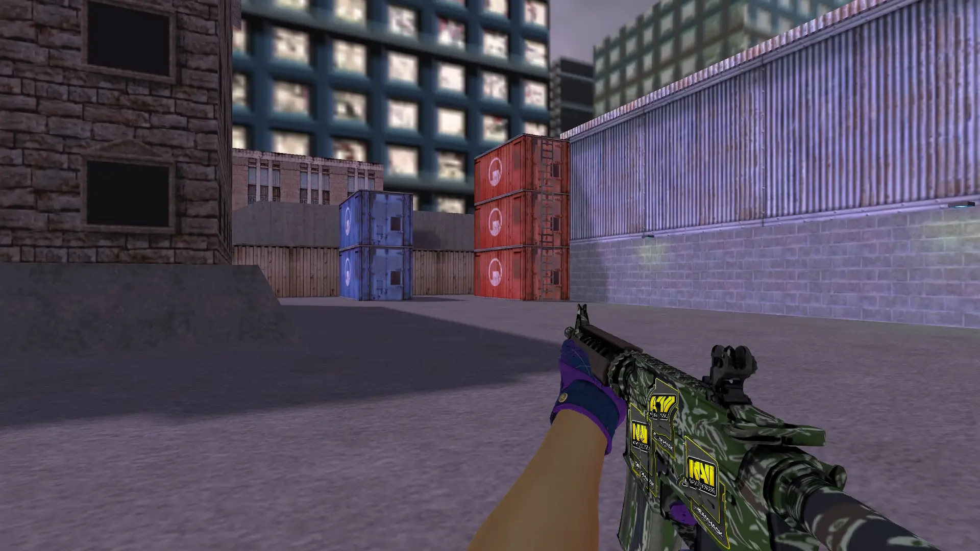 M4A1: Imperial Plaid Driver Gloves — cs_assault (first person)