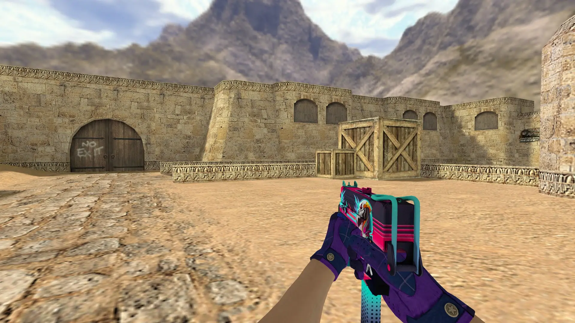 MAC-10: Imperial Plaid Driver Gloves — de_dust2 (first person)