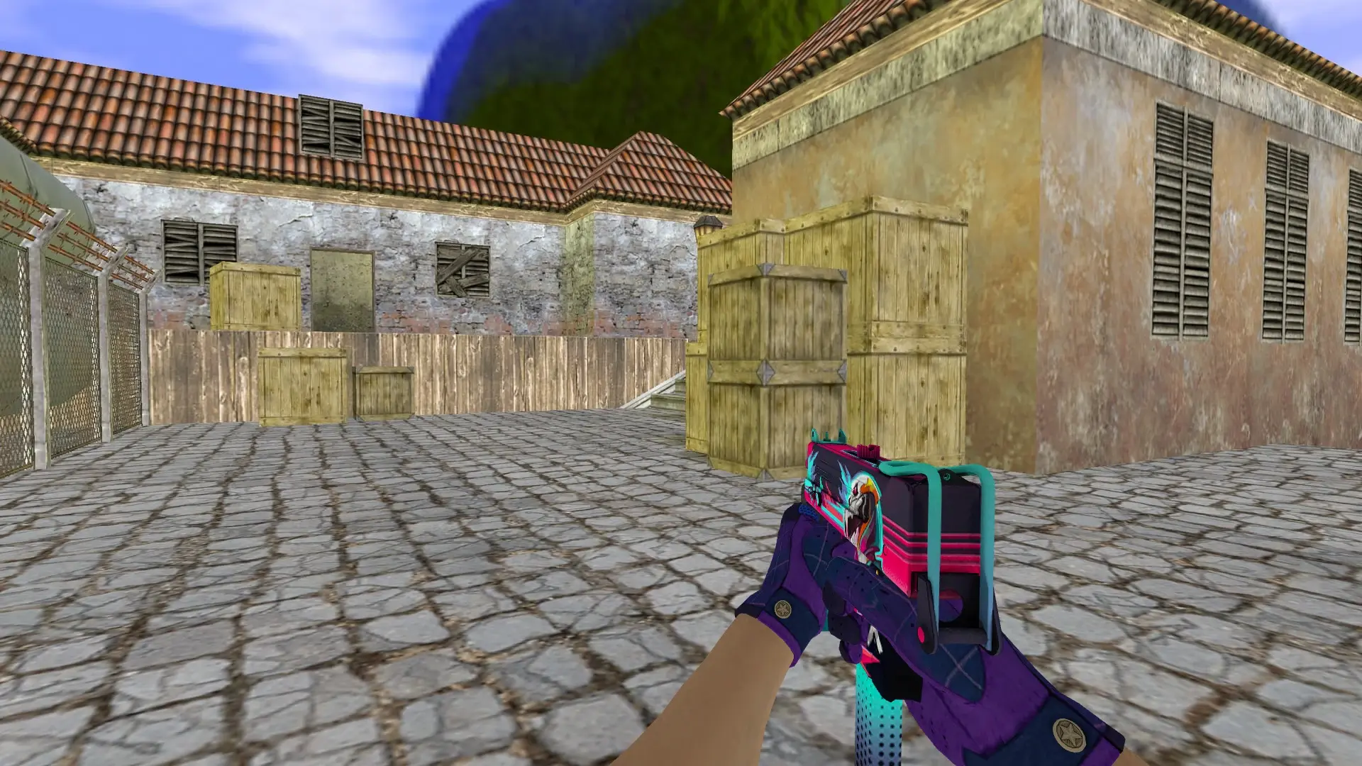 MAC-10: Imperial Plaid Driver Gloves — de_inferno (first person)