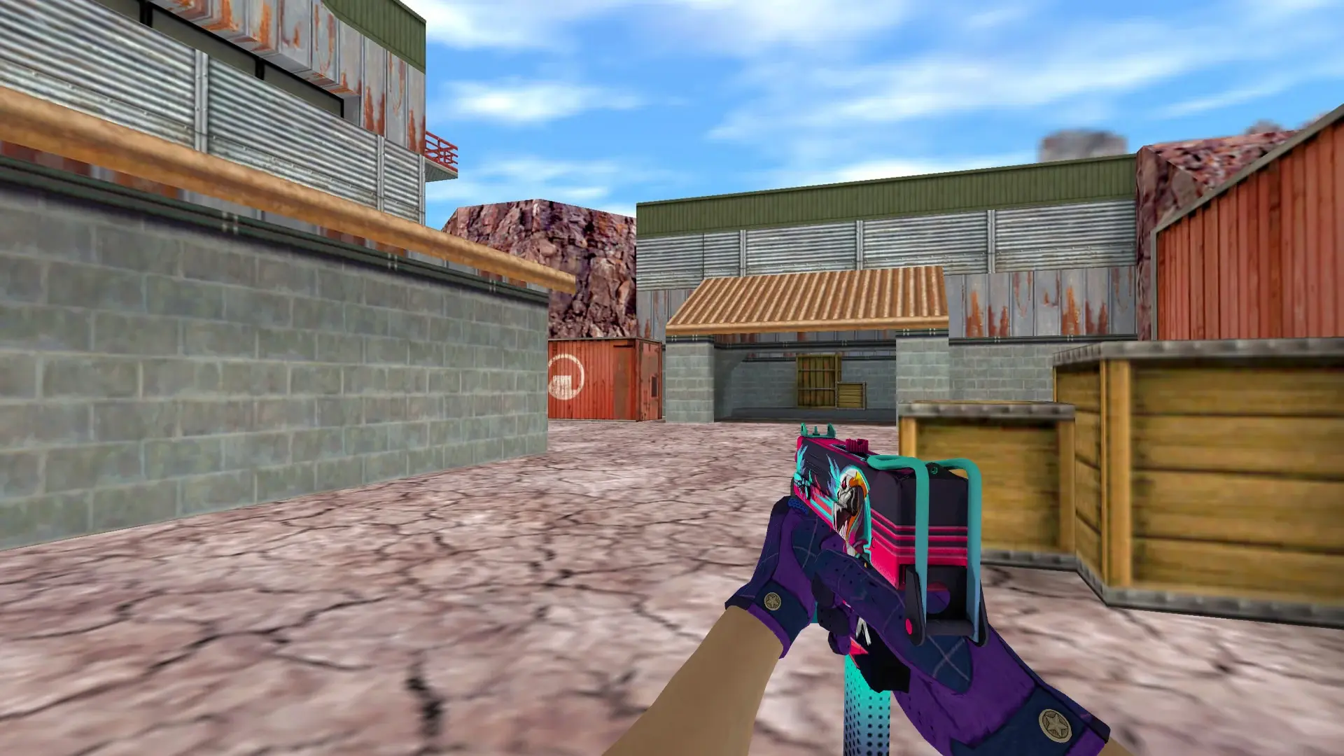 MAC-10: Imperial Plaid Driver Gloves — de_nuke (first person)