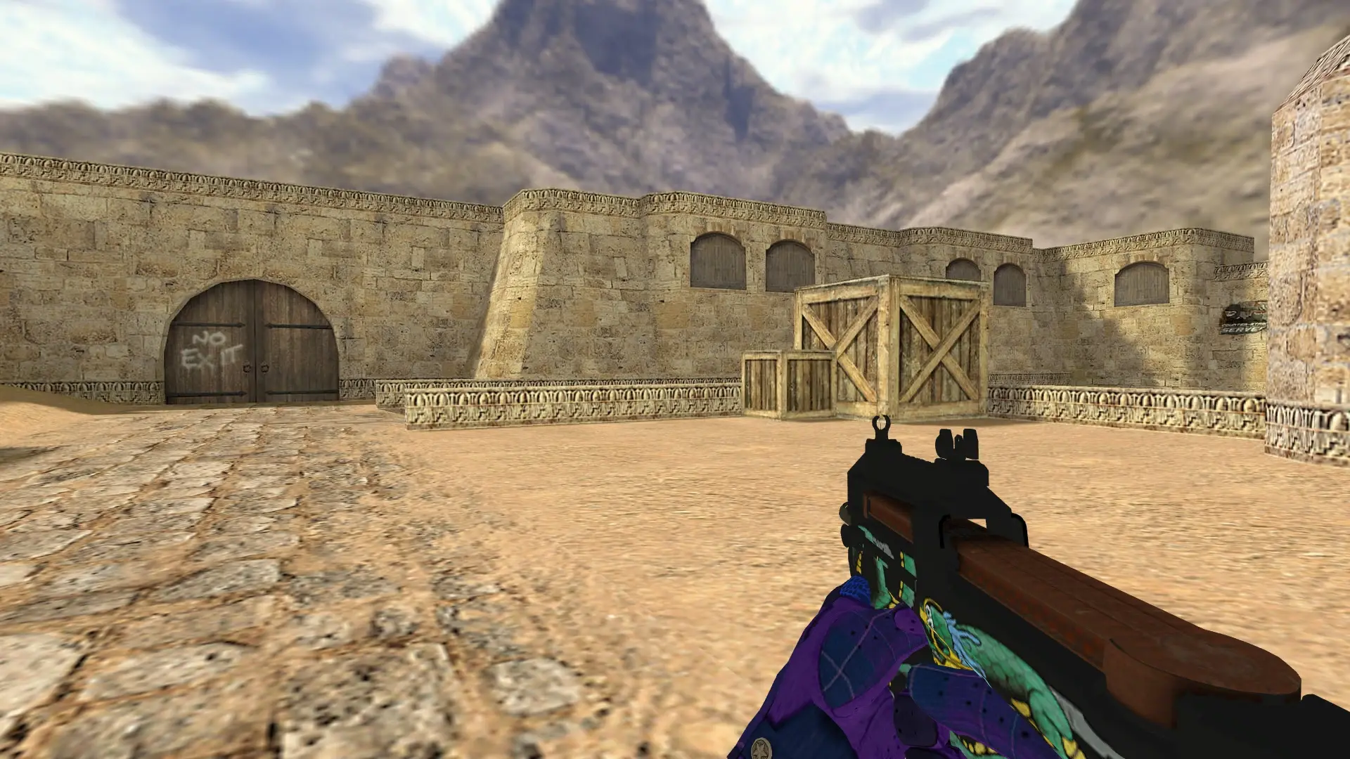 P90: Imperial Plaid Driver Gloves — de_dust2 (first person)