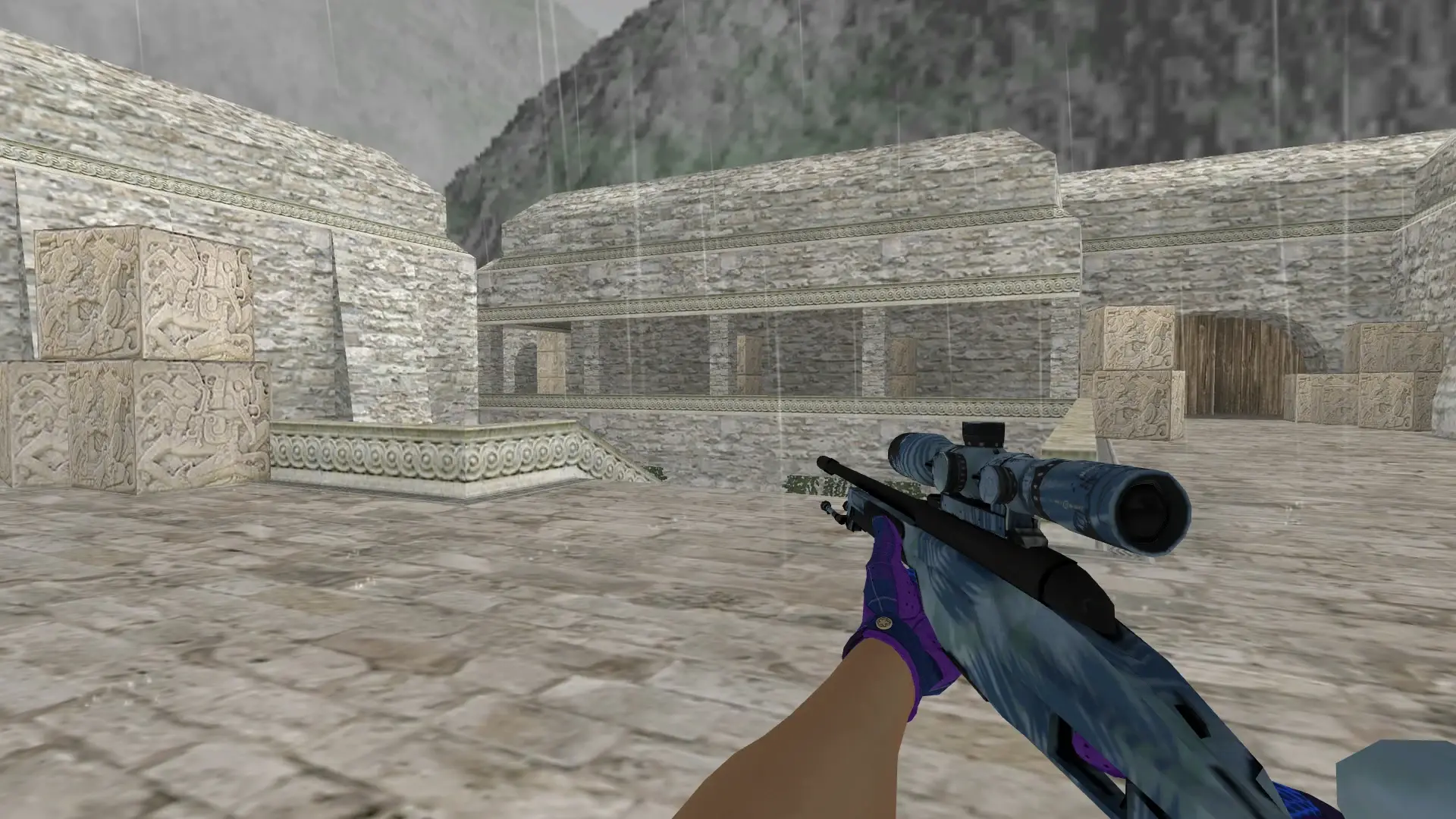 Scout: Imperial Plaid Driver Gloves — de_aztec (first person)