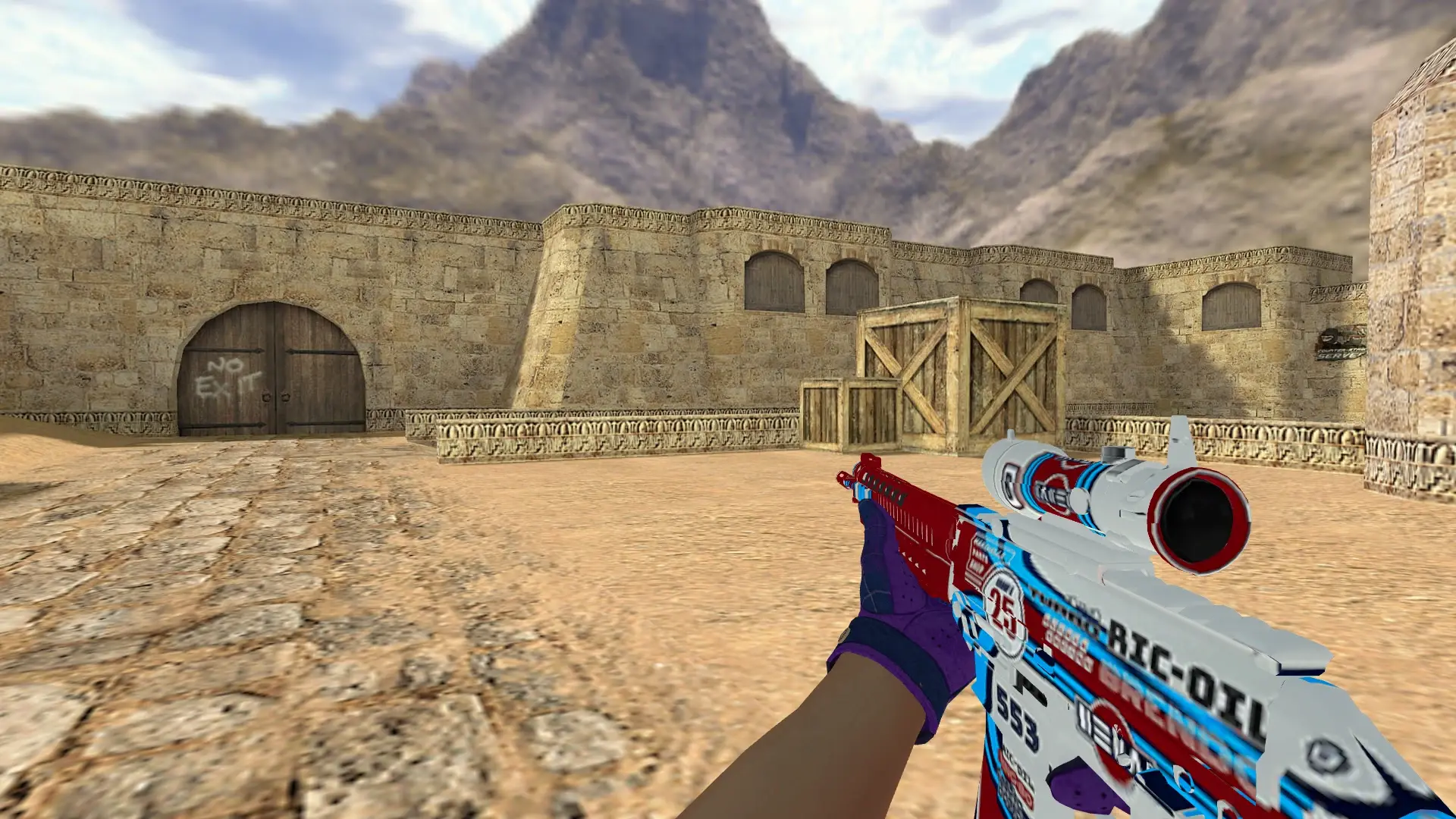 SG552: Imperial Plaid Driver Gloves — de_dust2 (first person)