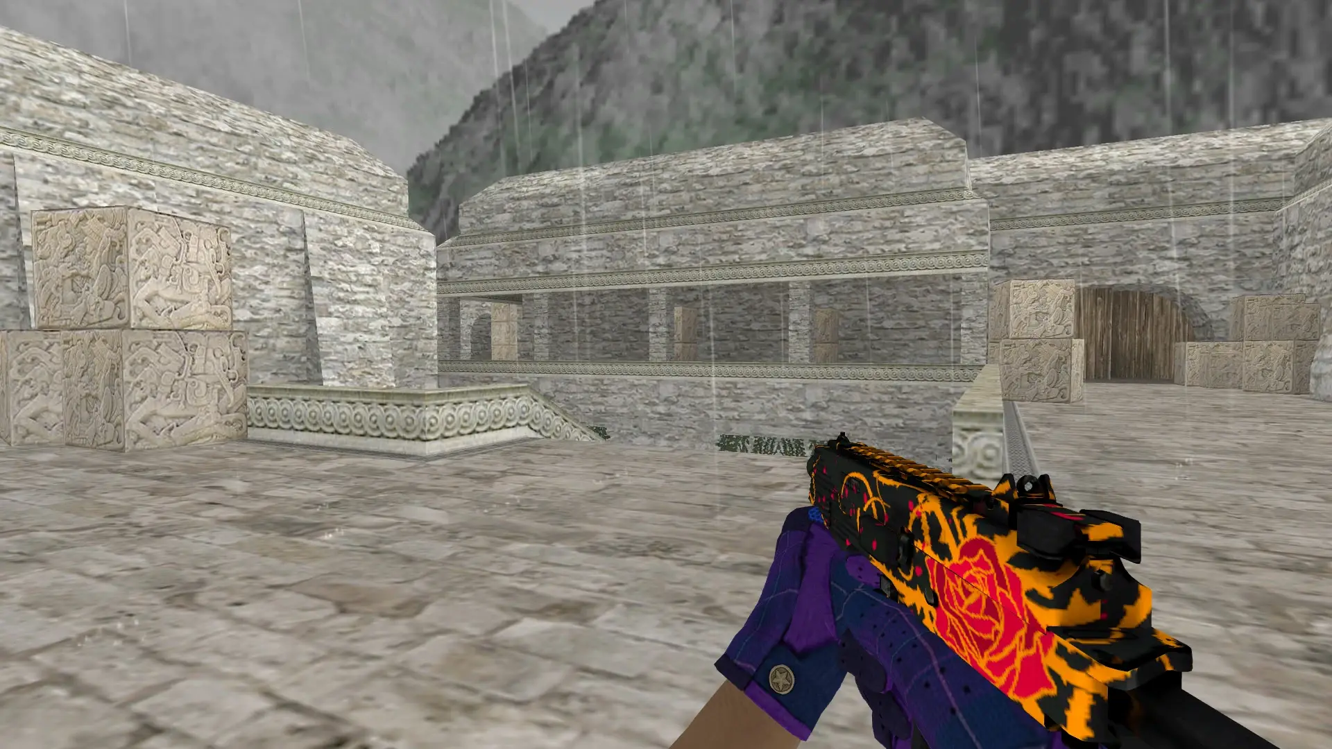 TMP: Imperial Plaid Driver Gloves — de_aztec (first person)