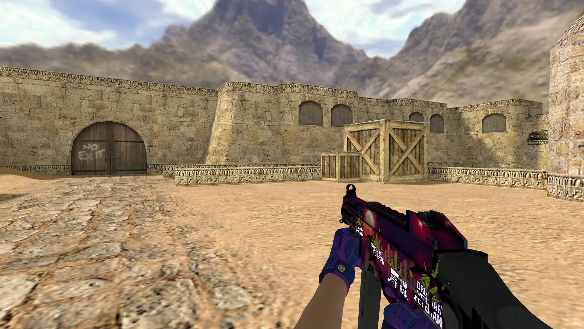 UMP-45: Imperial Plaid Driver Gloves — de_dust2 (first person)