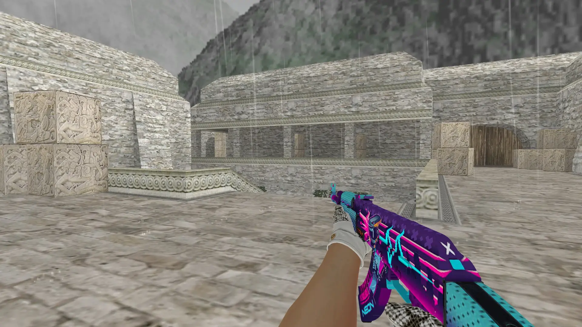 AK-47: King Snake Driver Gloves — de_aztec (first person)